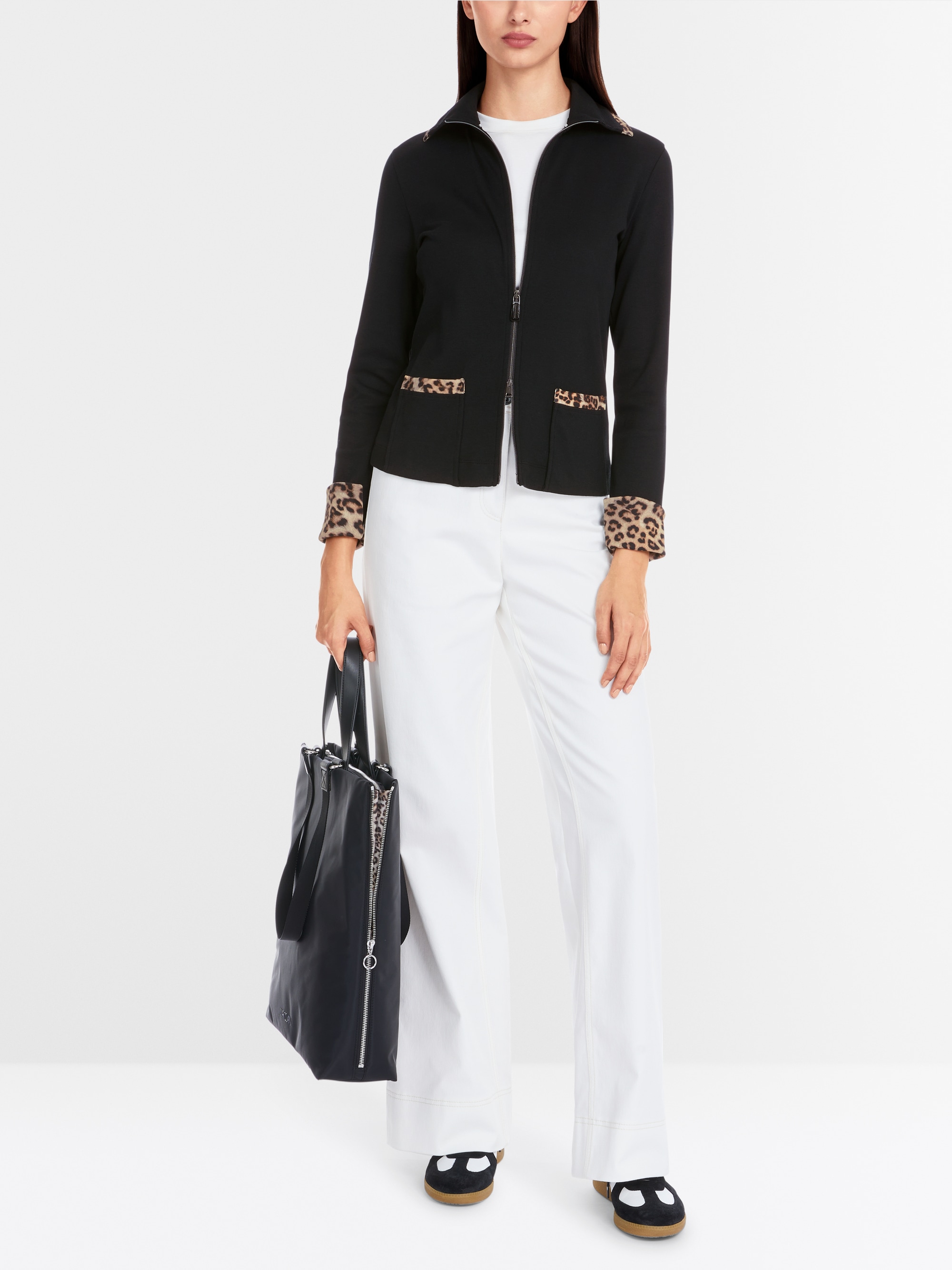 Veste zippée en coton côtelé