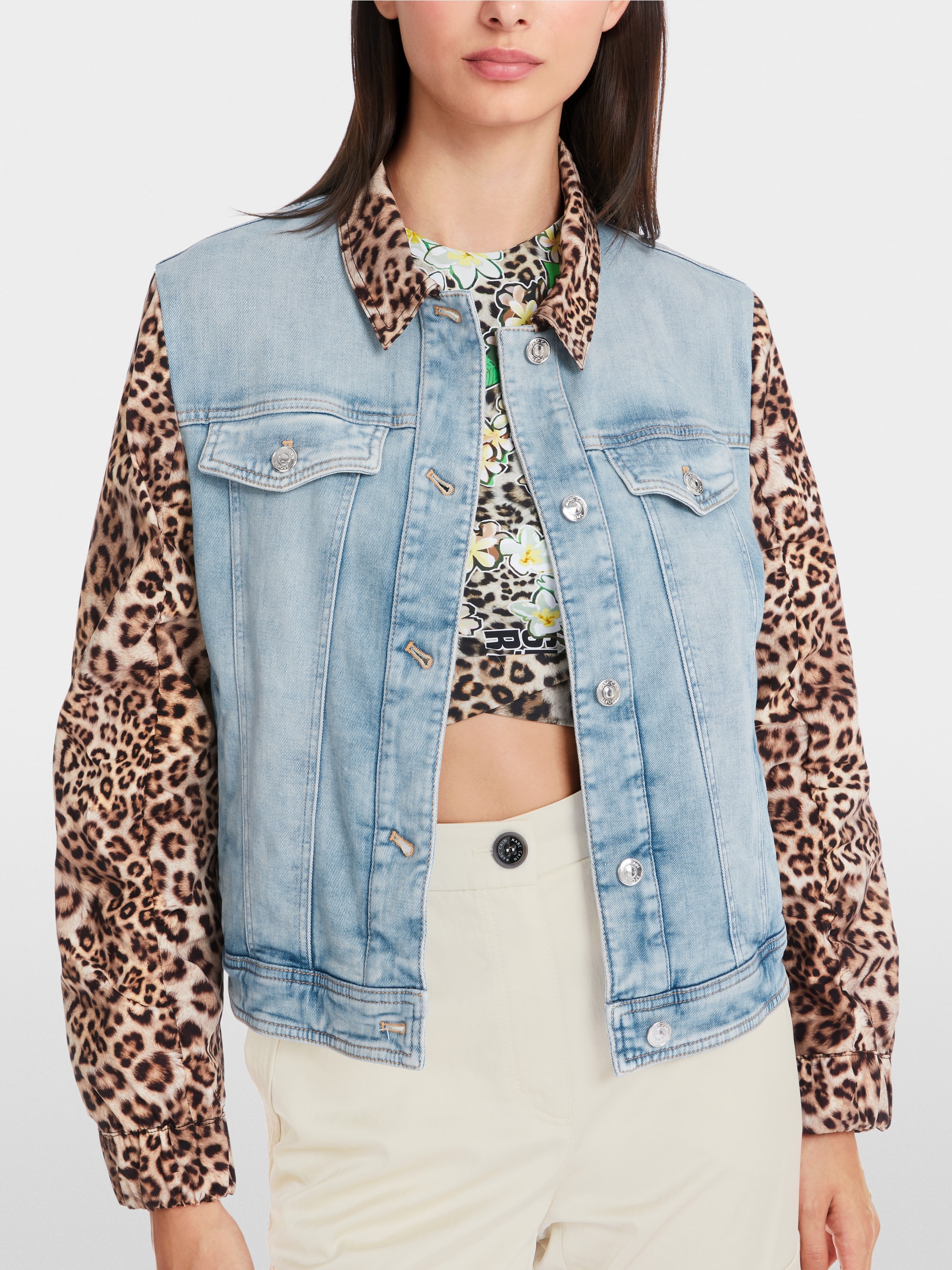 Jacke in Materialmix "Rethink Together"