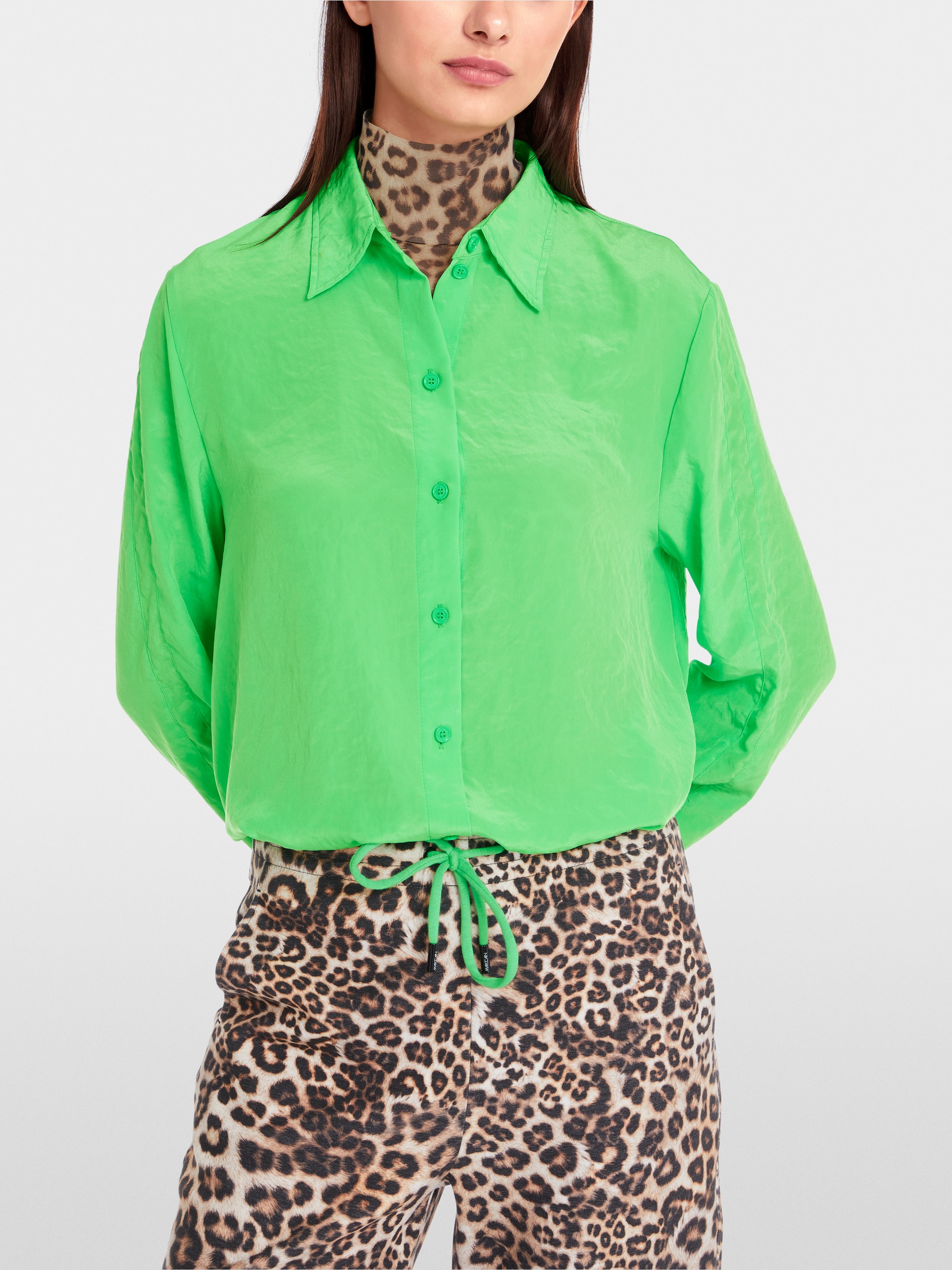 Leichte Hemdbluse in Uni