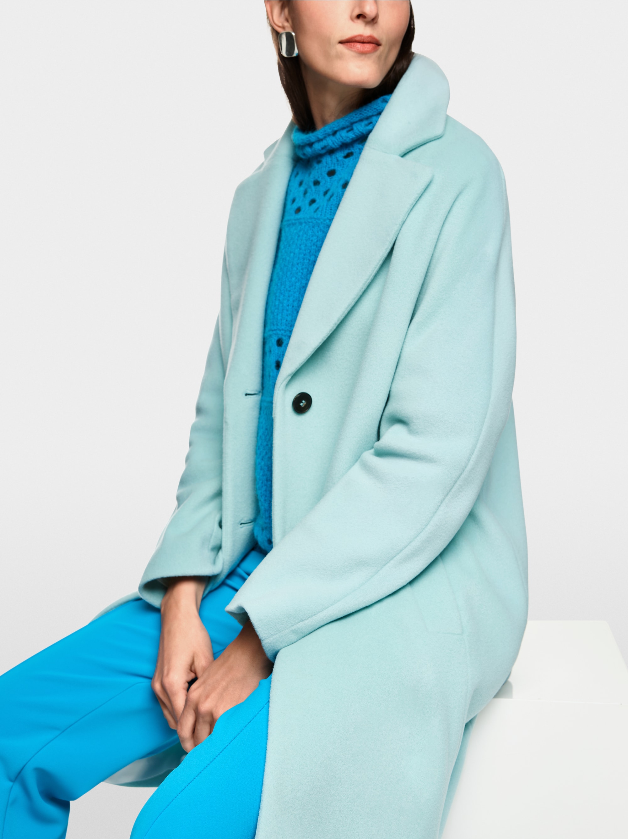Wide coat in alpaca wool blend
