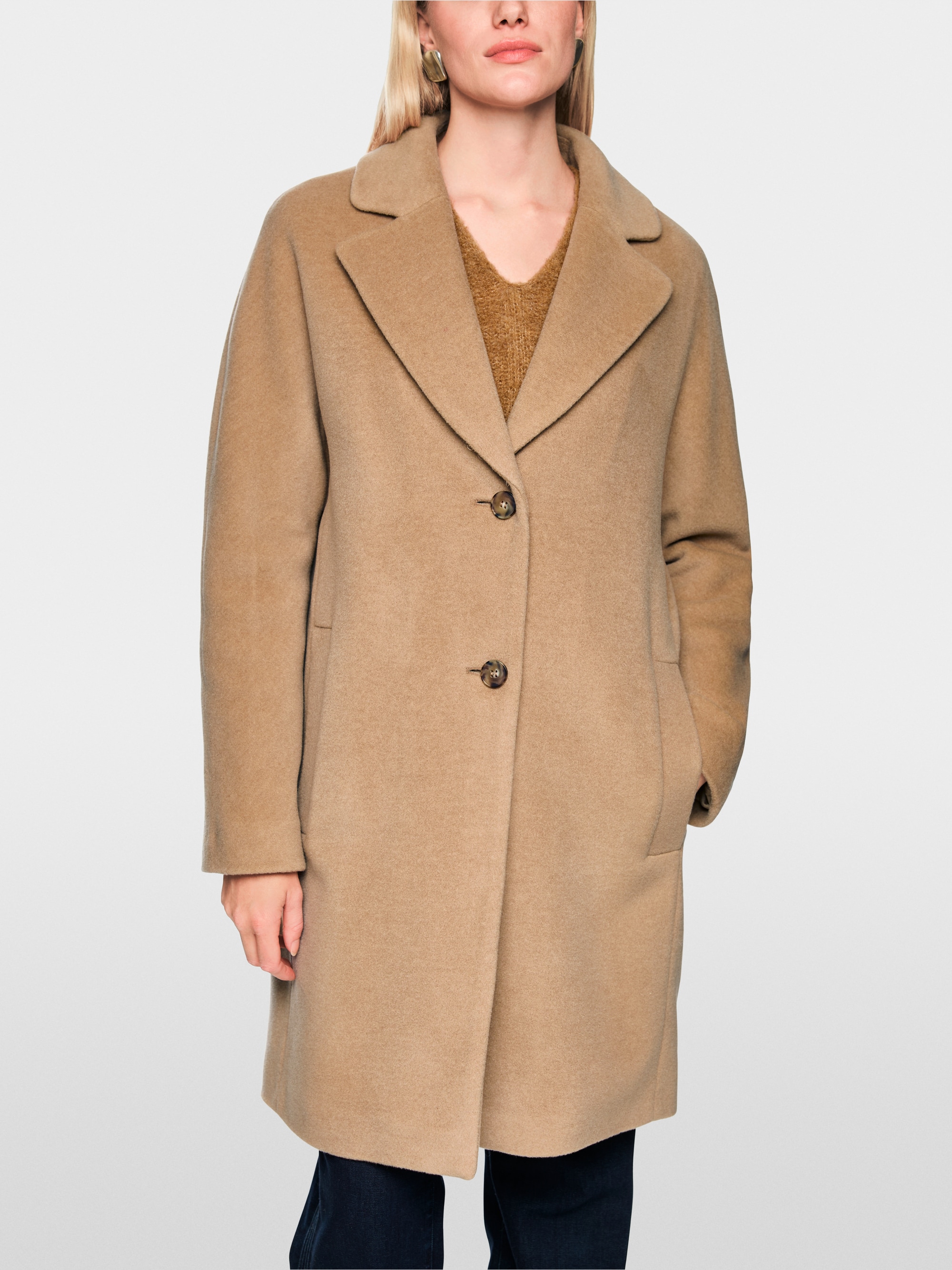 Manteau ample en laine d'alpaga mélangée