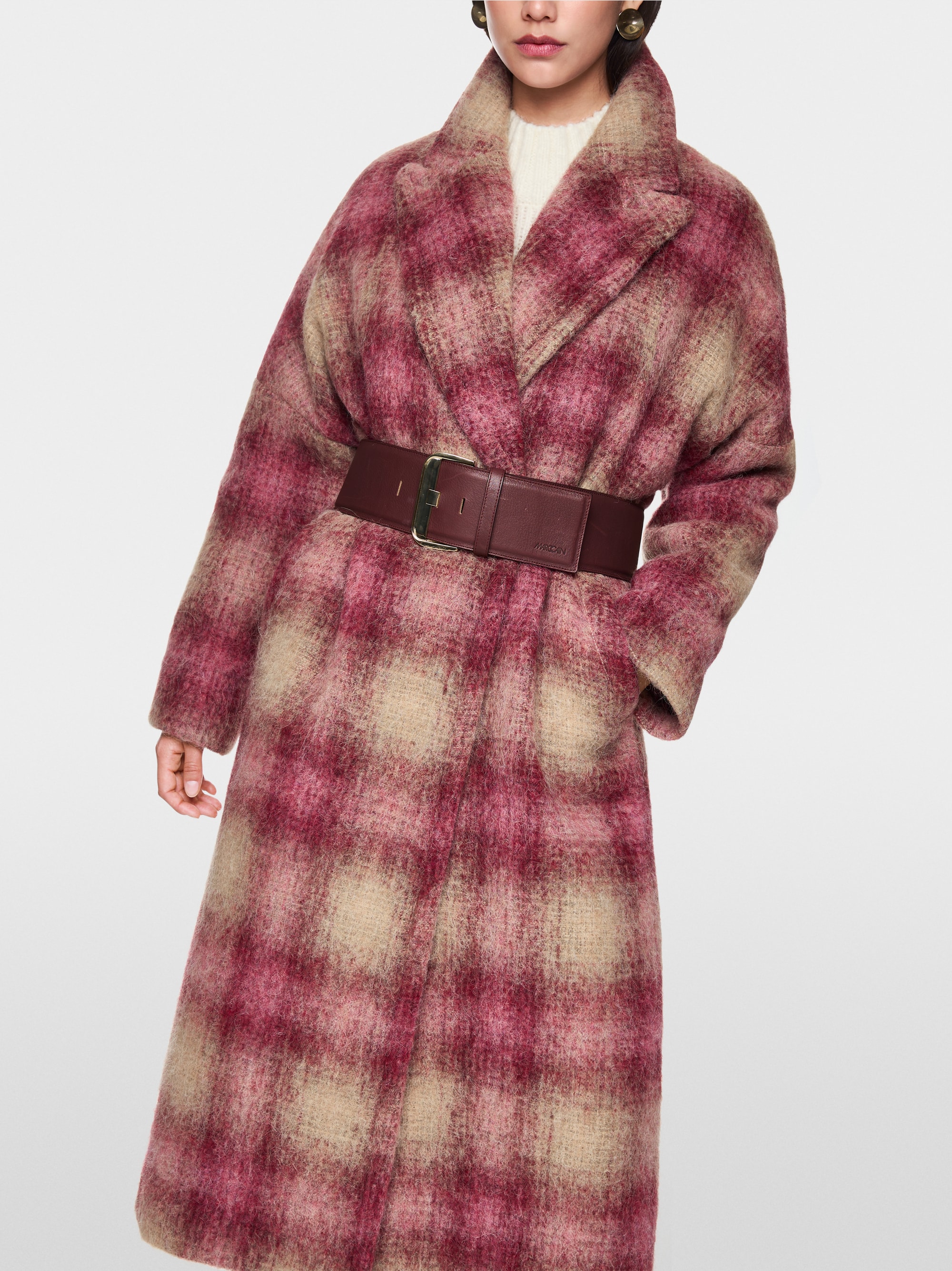 Manteau à motif à carreaux fluide