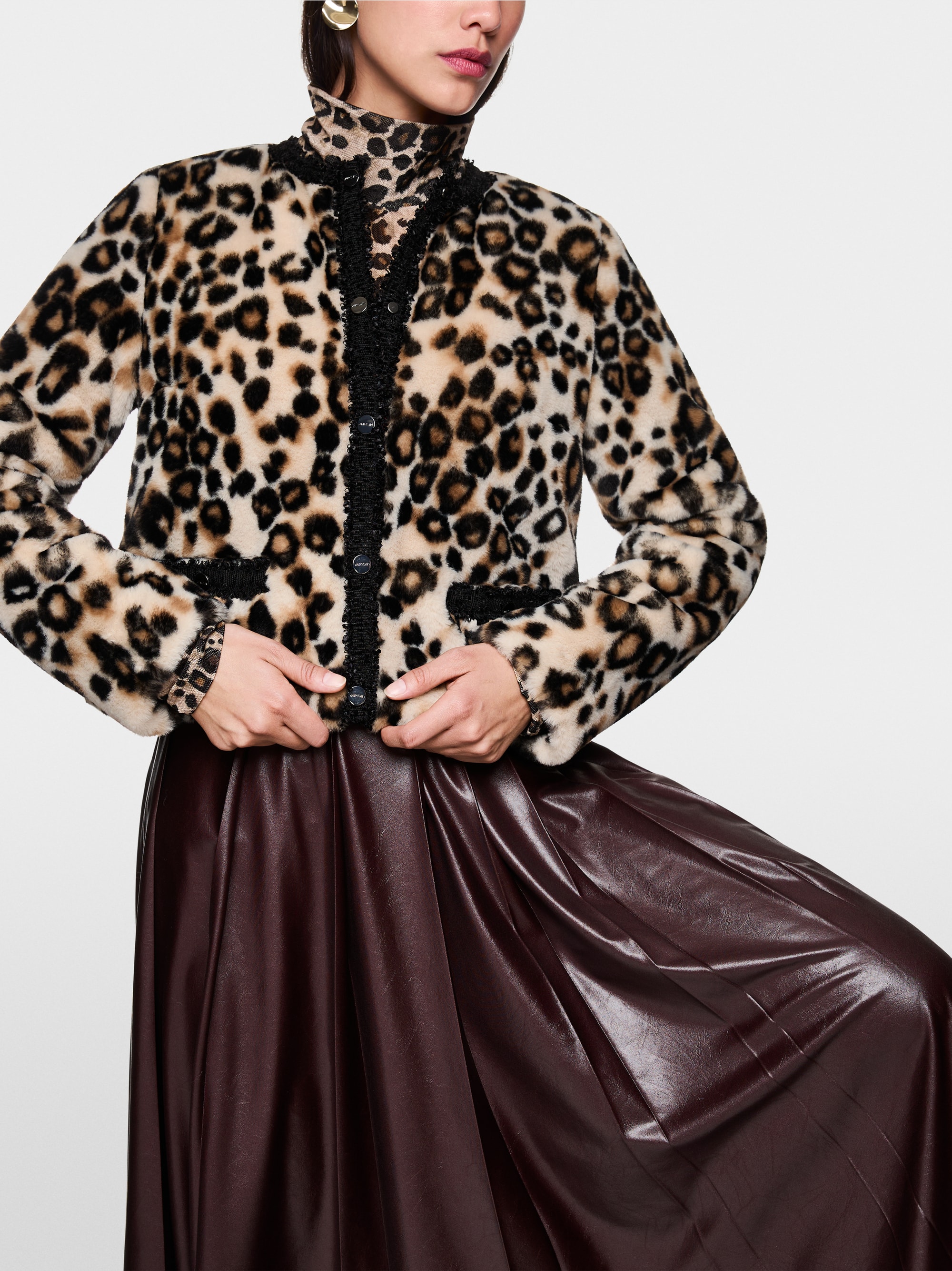 Veste courte imprimé léopard