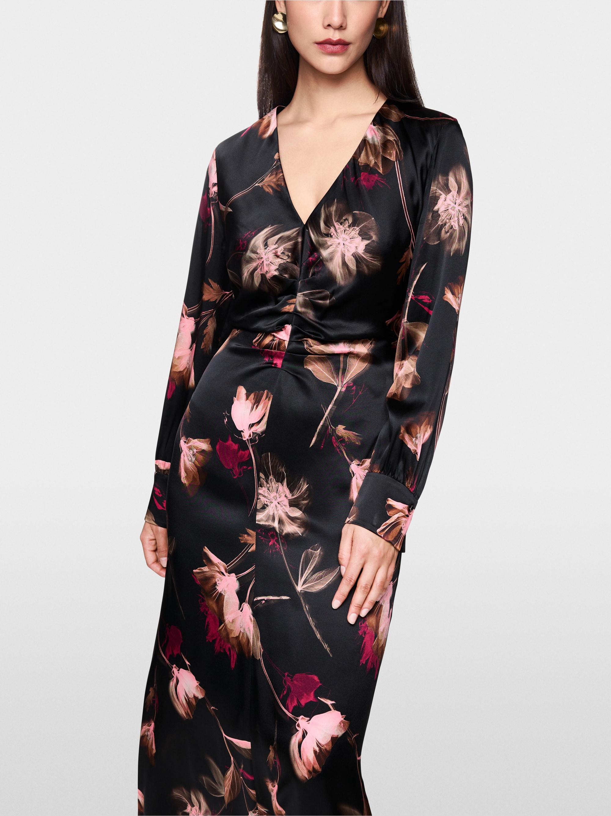 Seidenkleid mit floralem Print