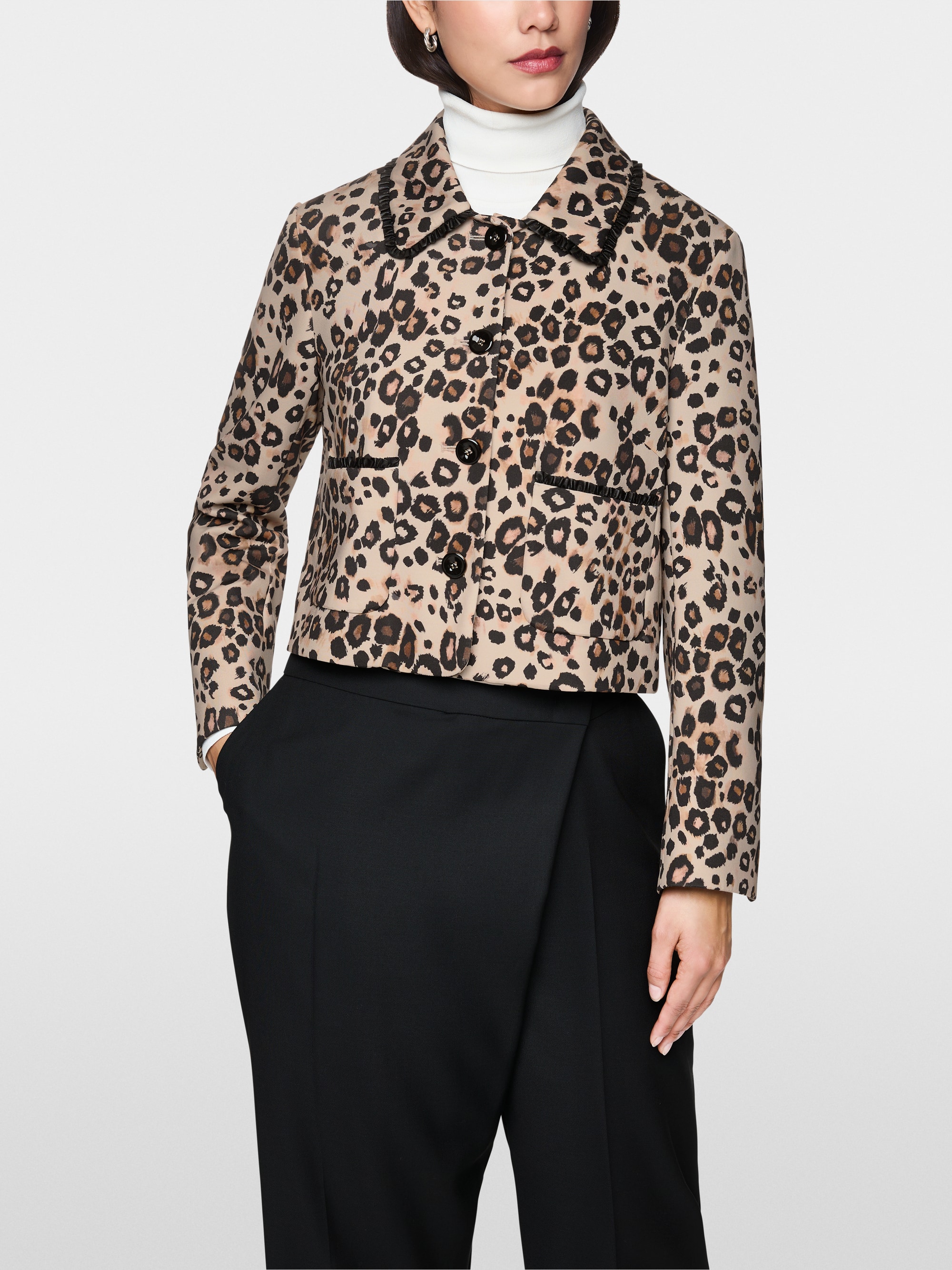 Veste courte imprimé léopard