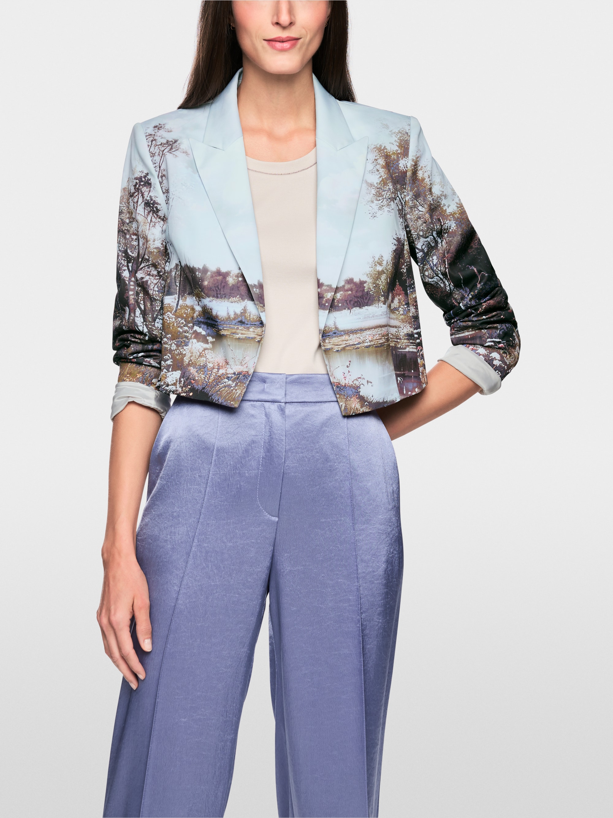 Kurz Blazer mit Foto-Print