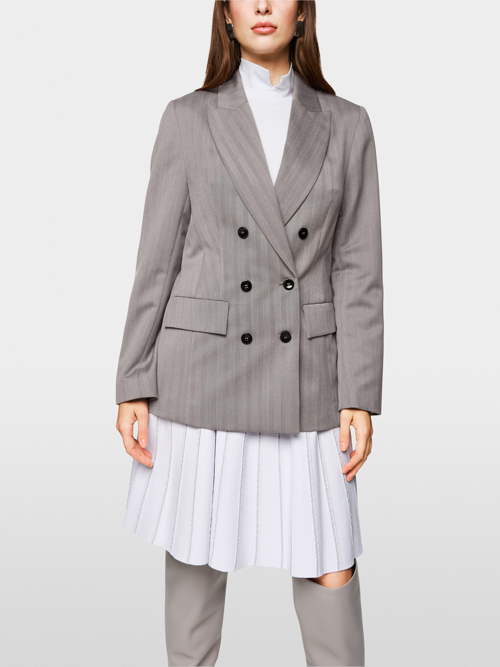 Oversized blazer met visgraatmotief
