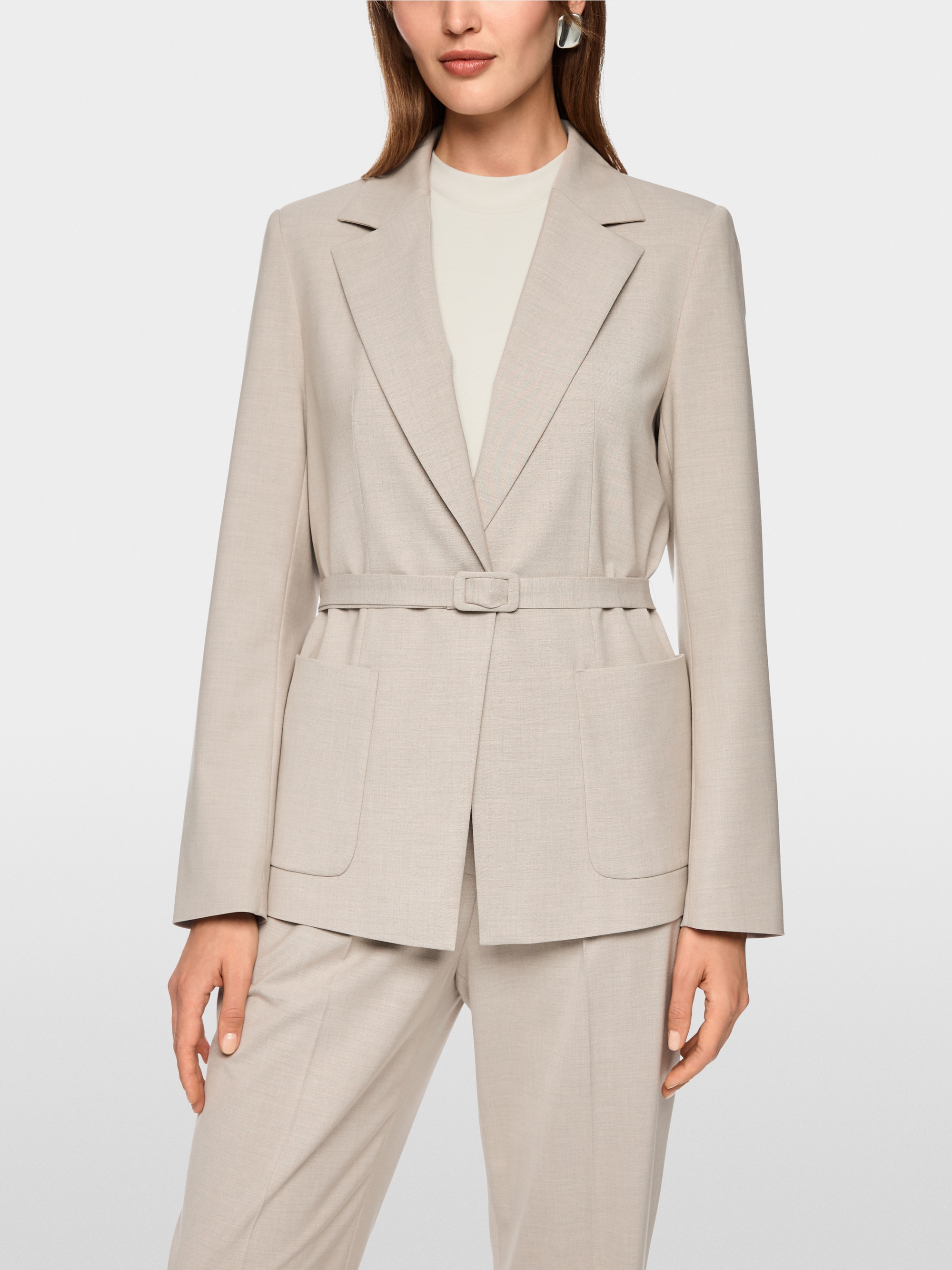 Blazer with tie belt