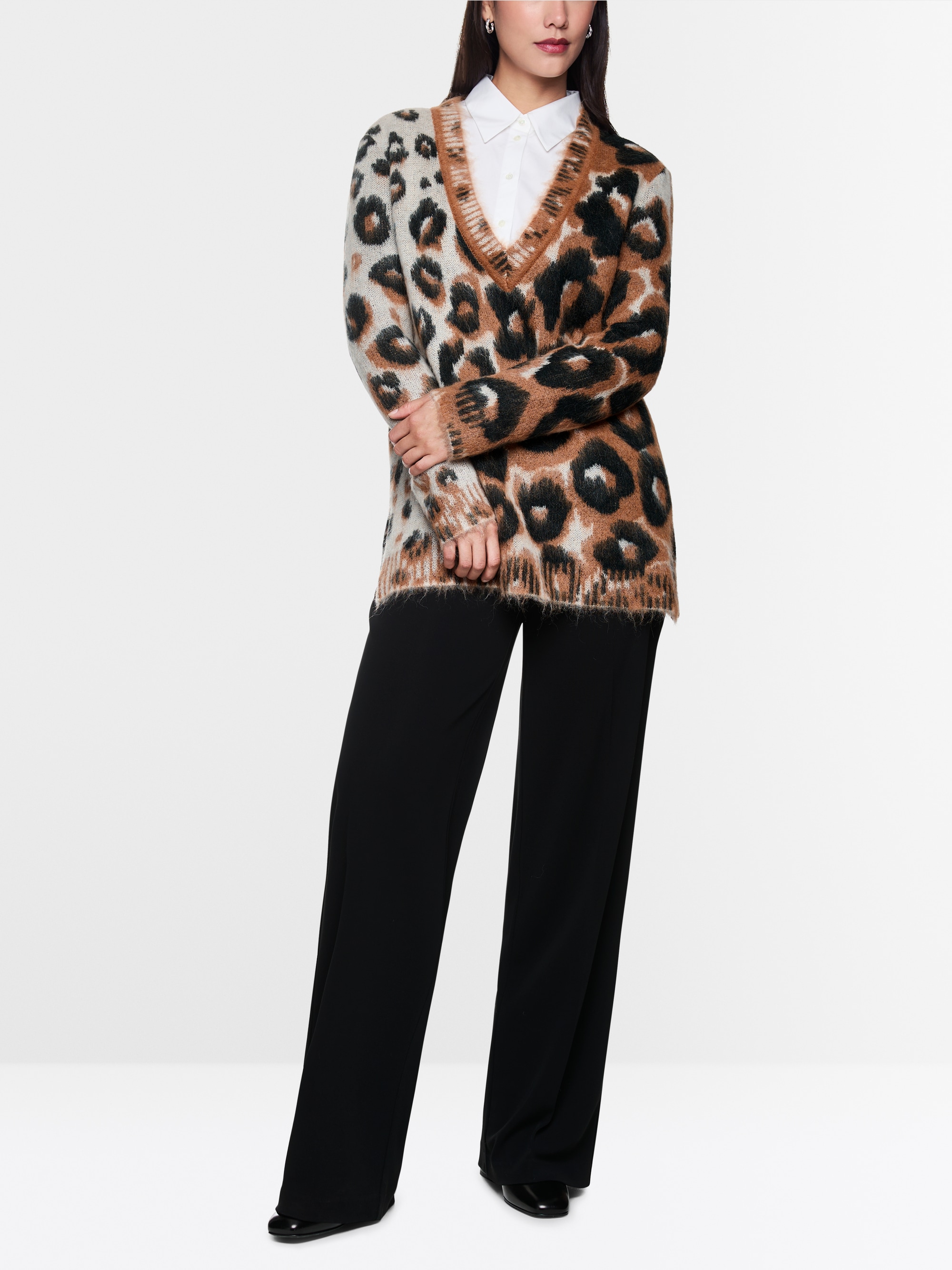 Knitted in Germany leopard print jumper