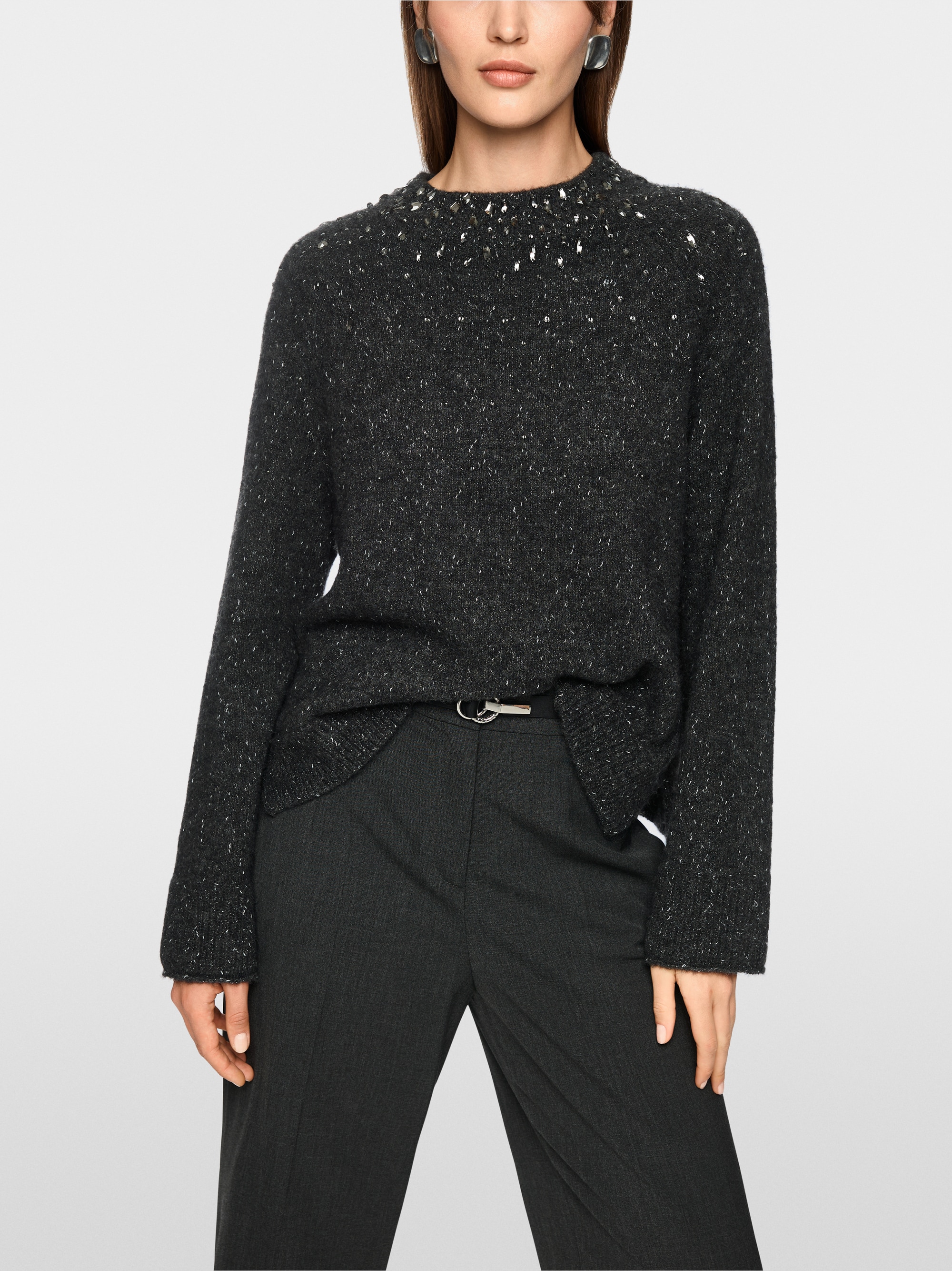 Pull en mélange d'alpaga avec détails pailletés