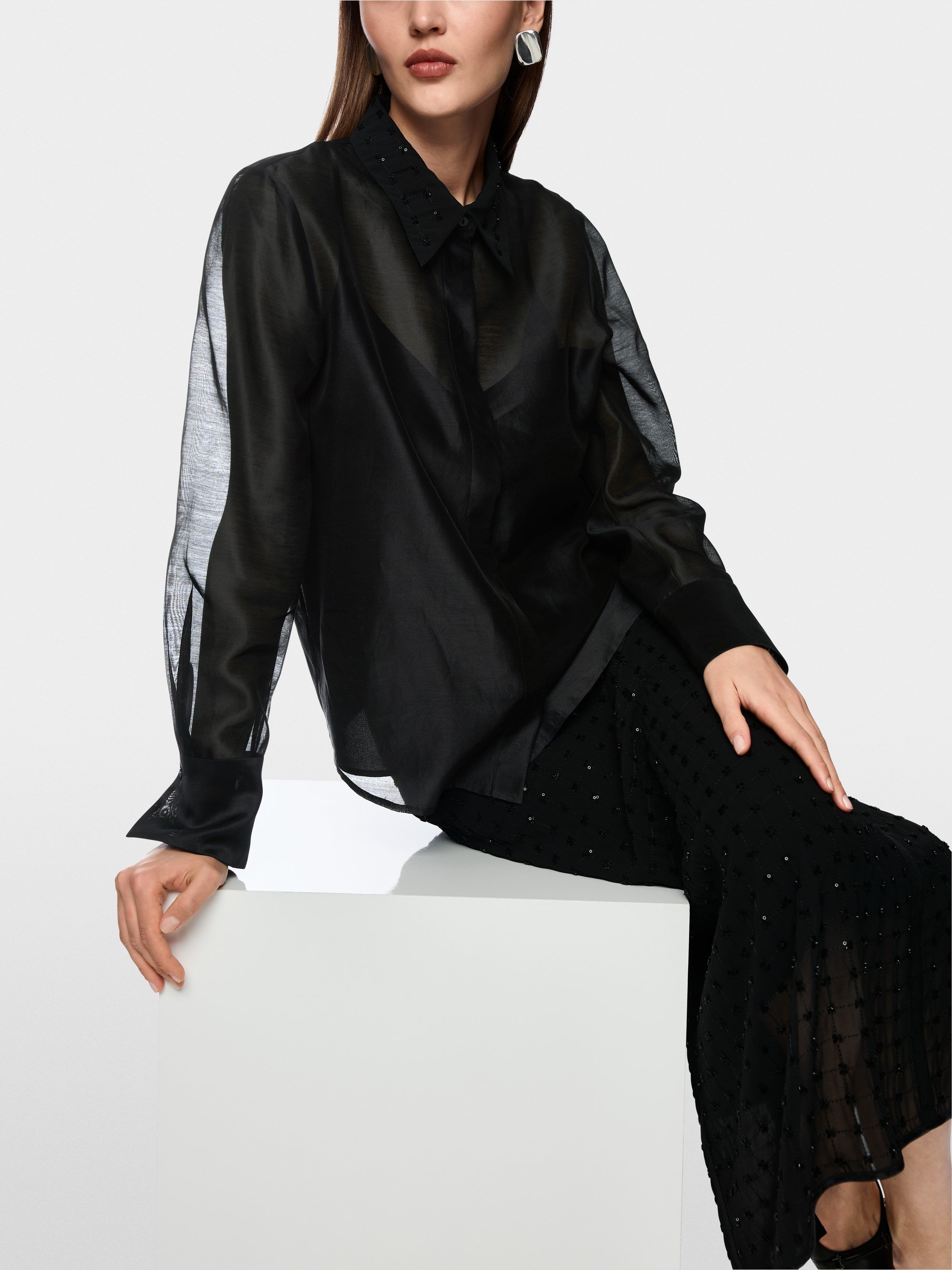 Organza blouse with embroidery
