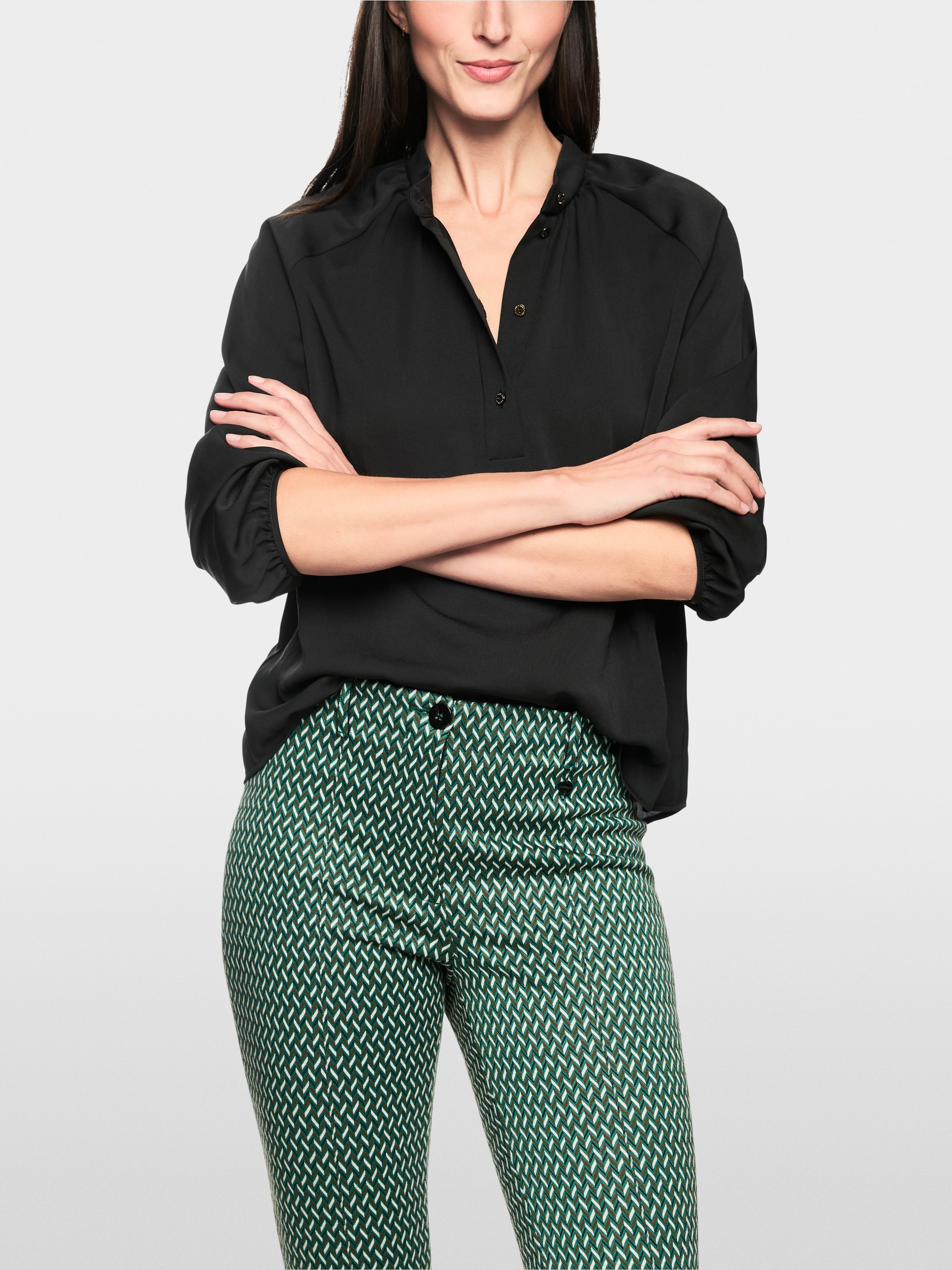 Bluse mit Stehkragen "Rethink Together"