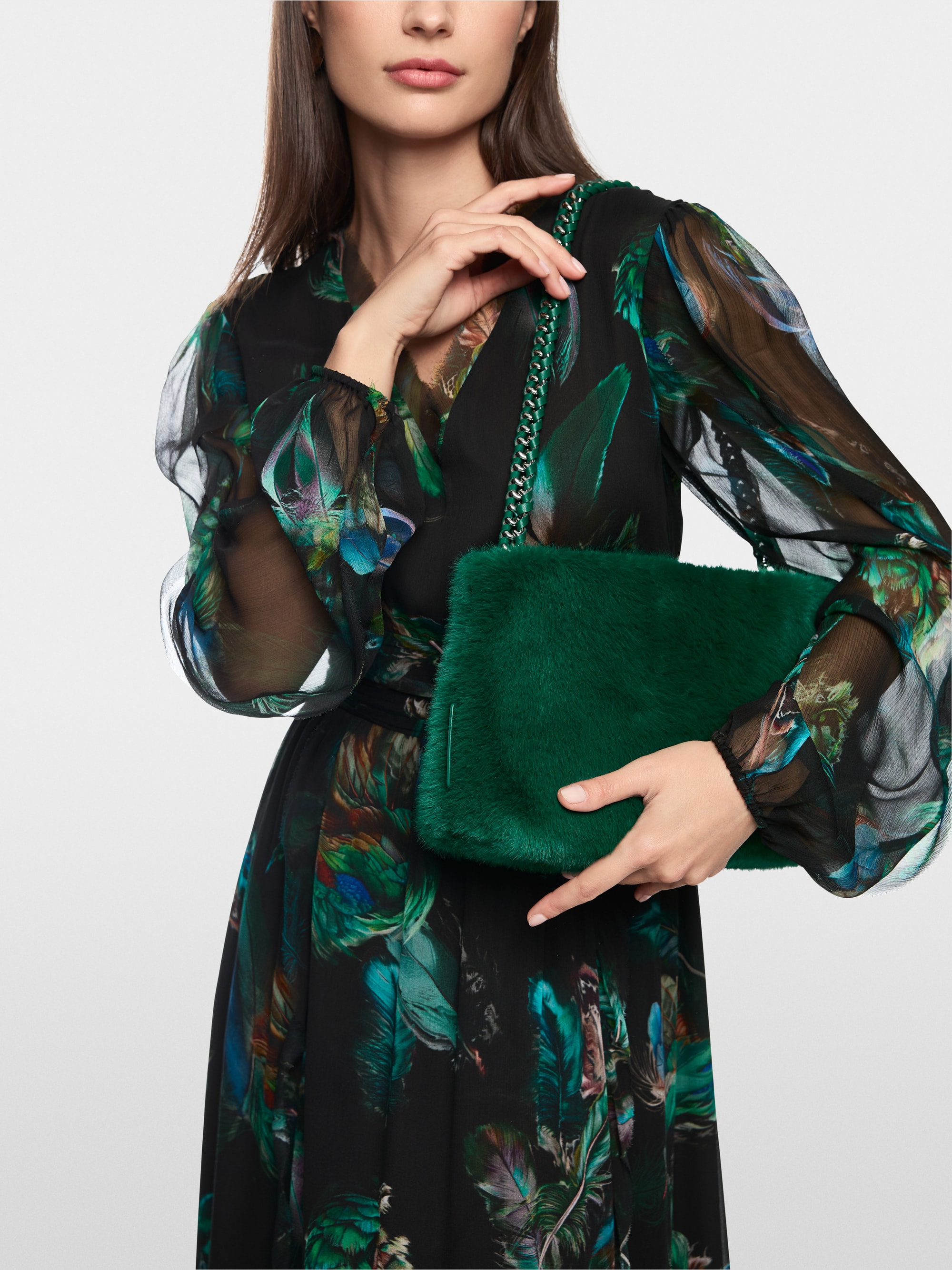 Sac à bandoulière en fausse fourrure