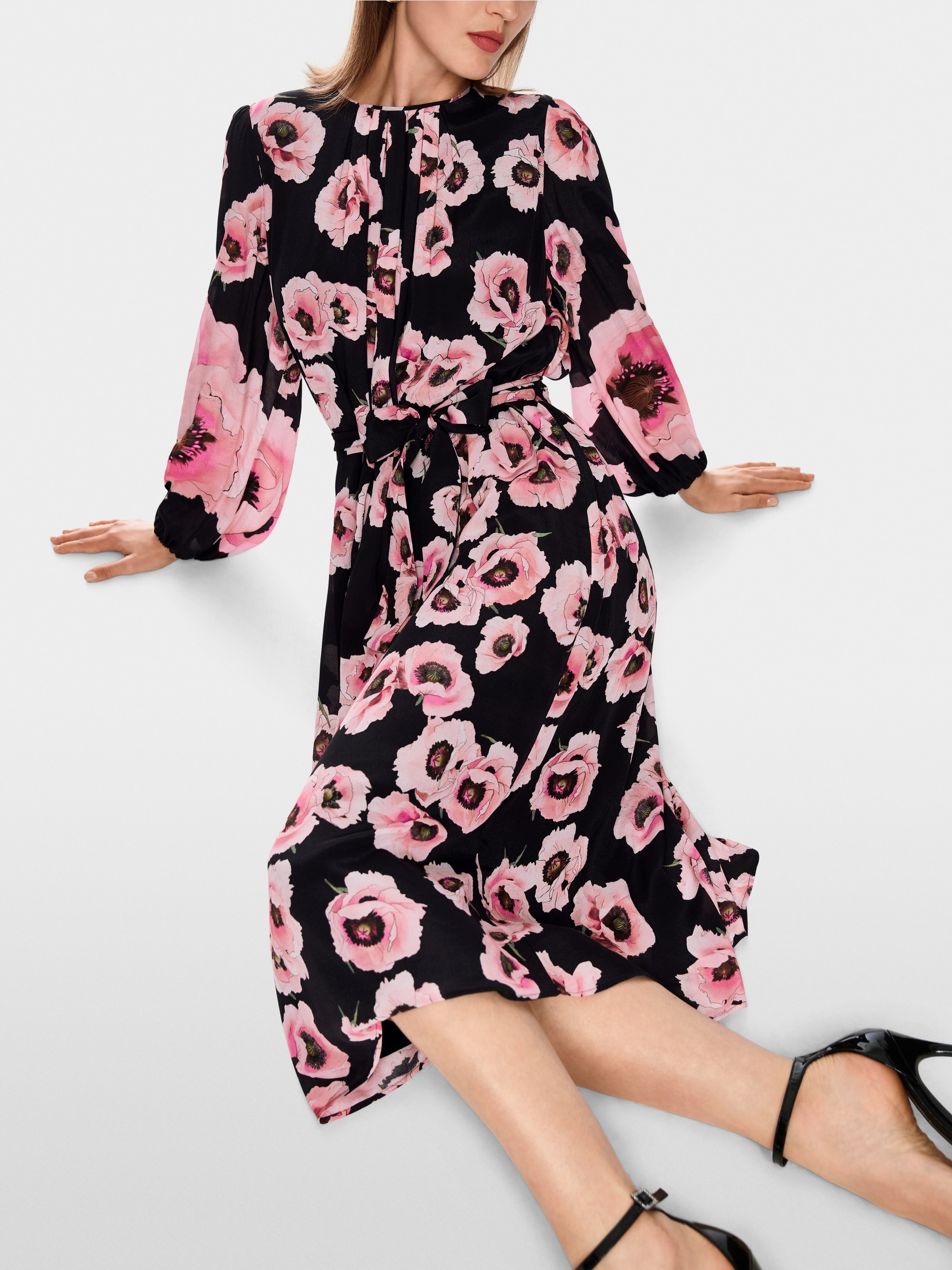 Midi-jurk met bloemenprint