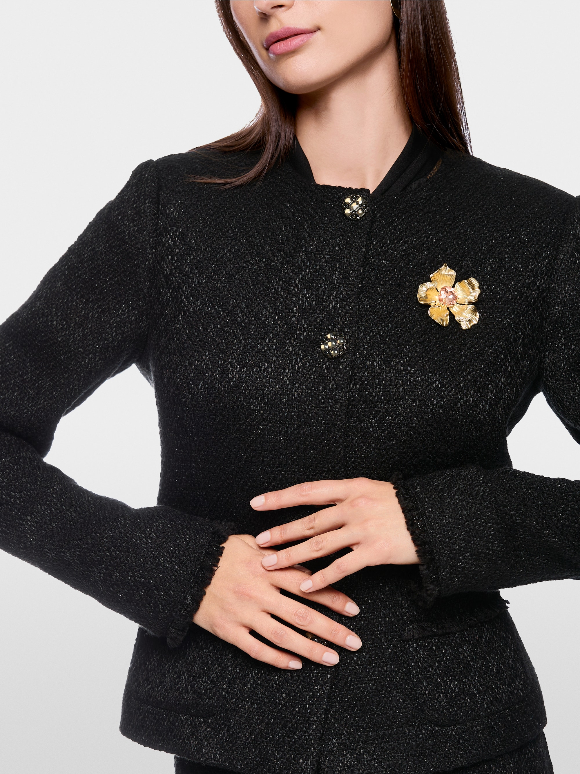 Schimmernde Bouclé Jacke