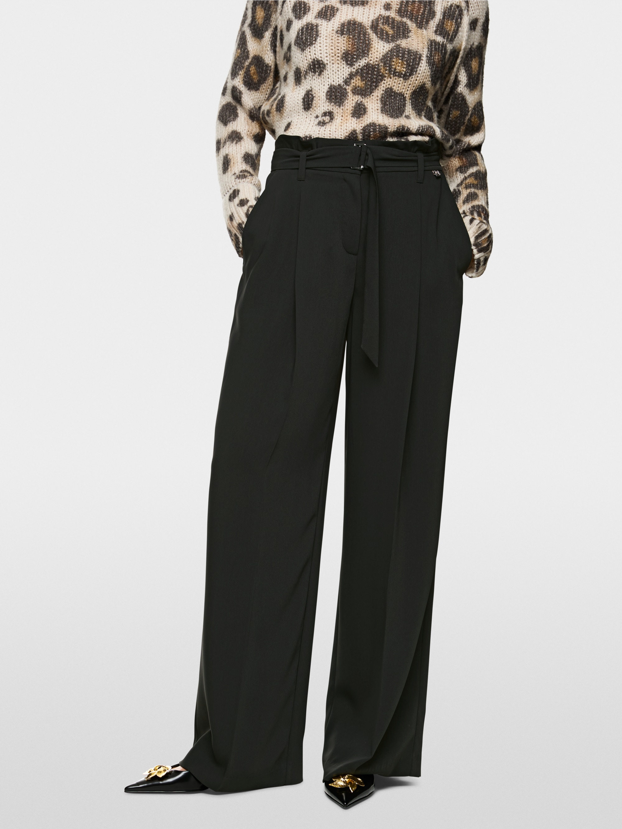 Pantalon large à taille paperbag WICHITA