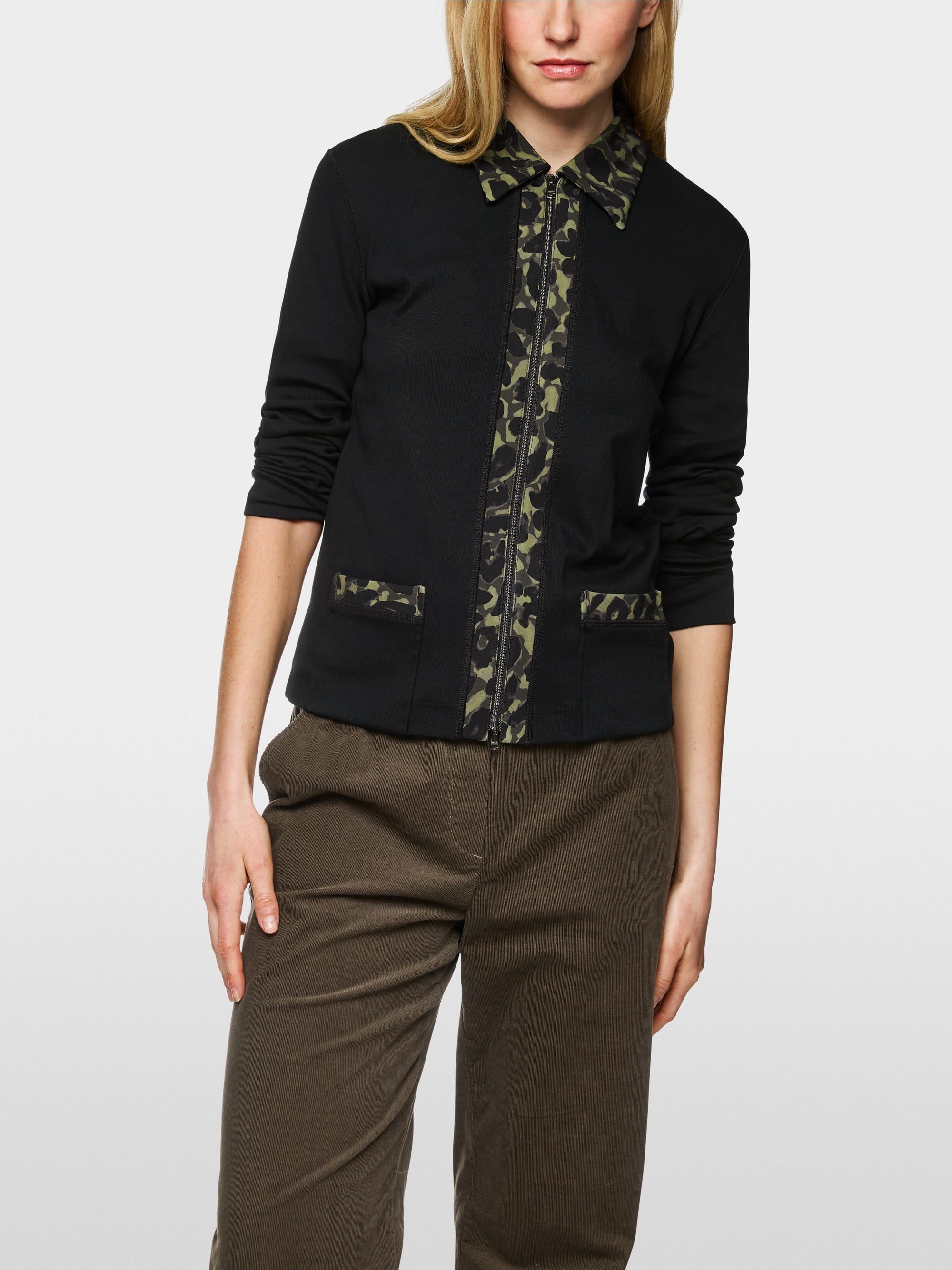 Veste en jersey avec détails imprimés cubes
