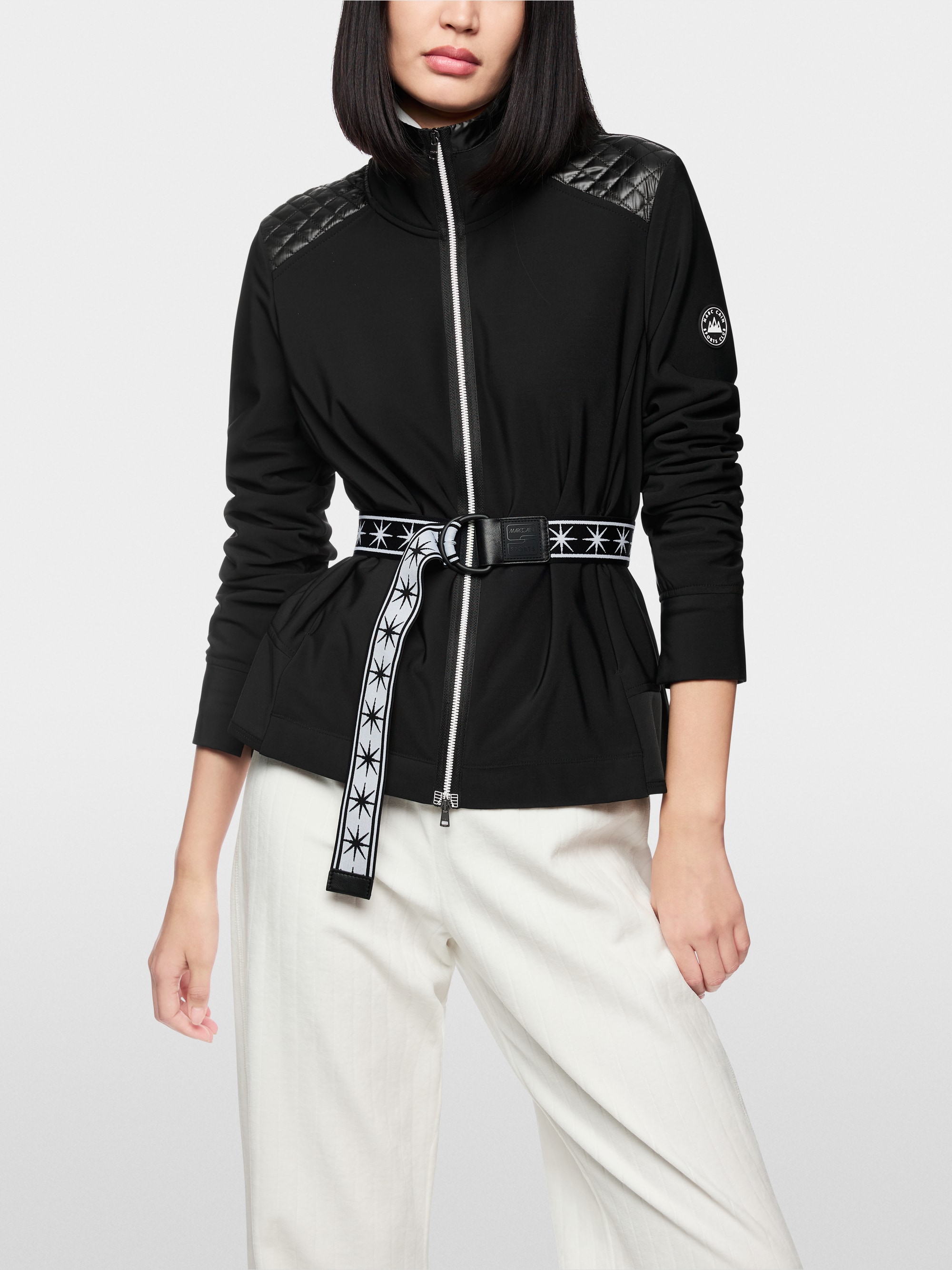 Fitted jacket with patent details