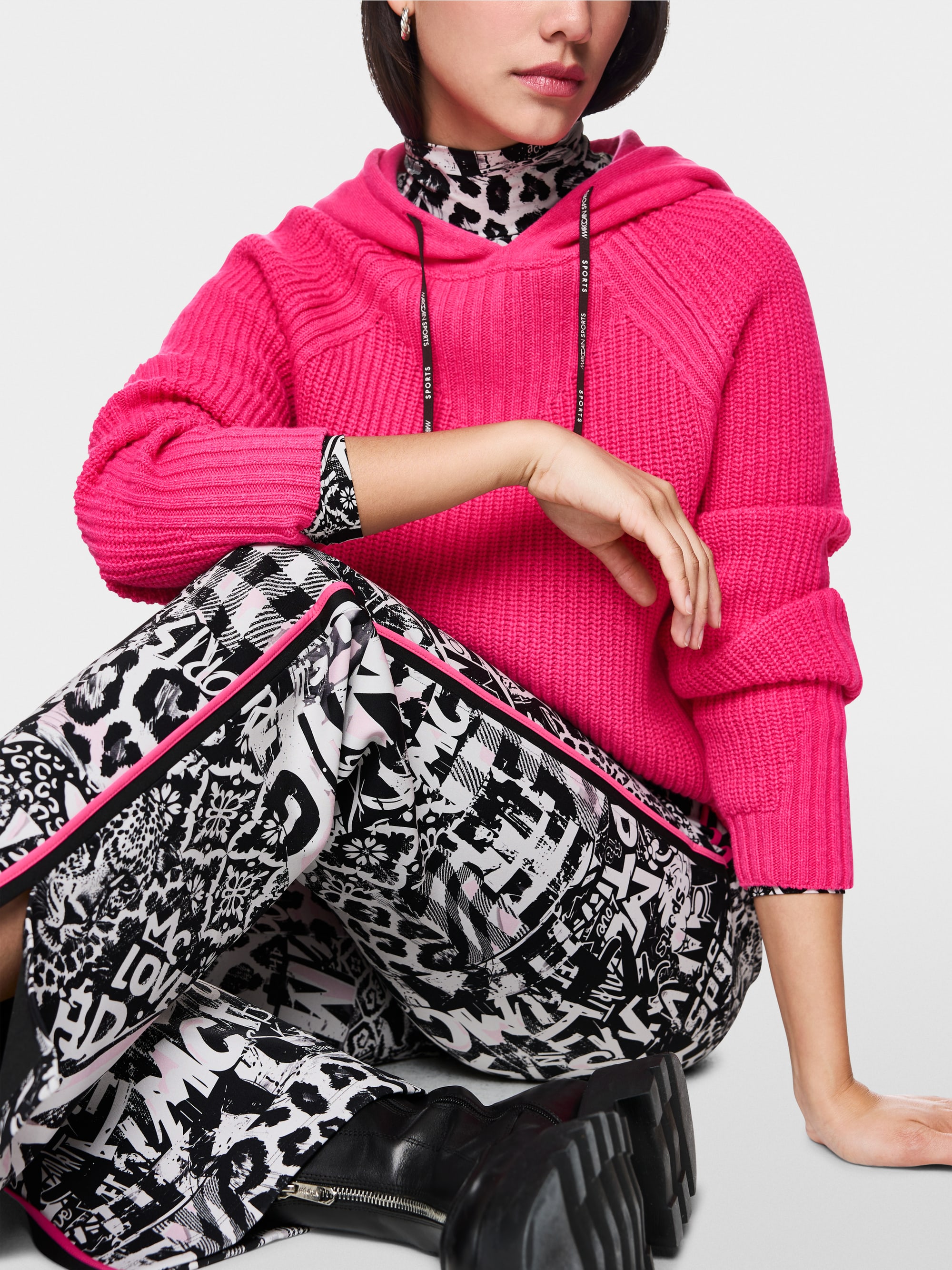 Knitted in Germany hooded jumper