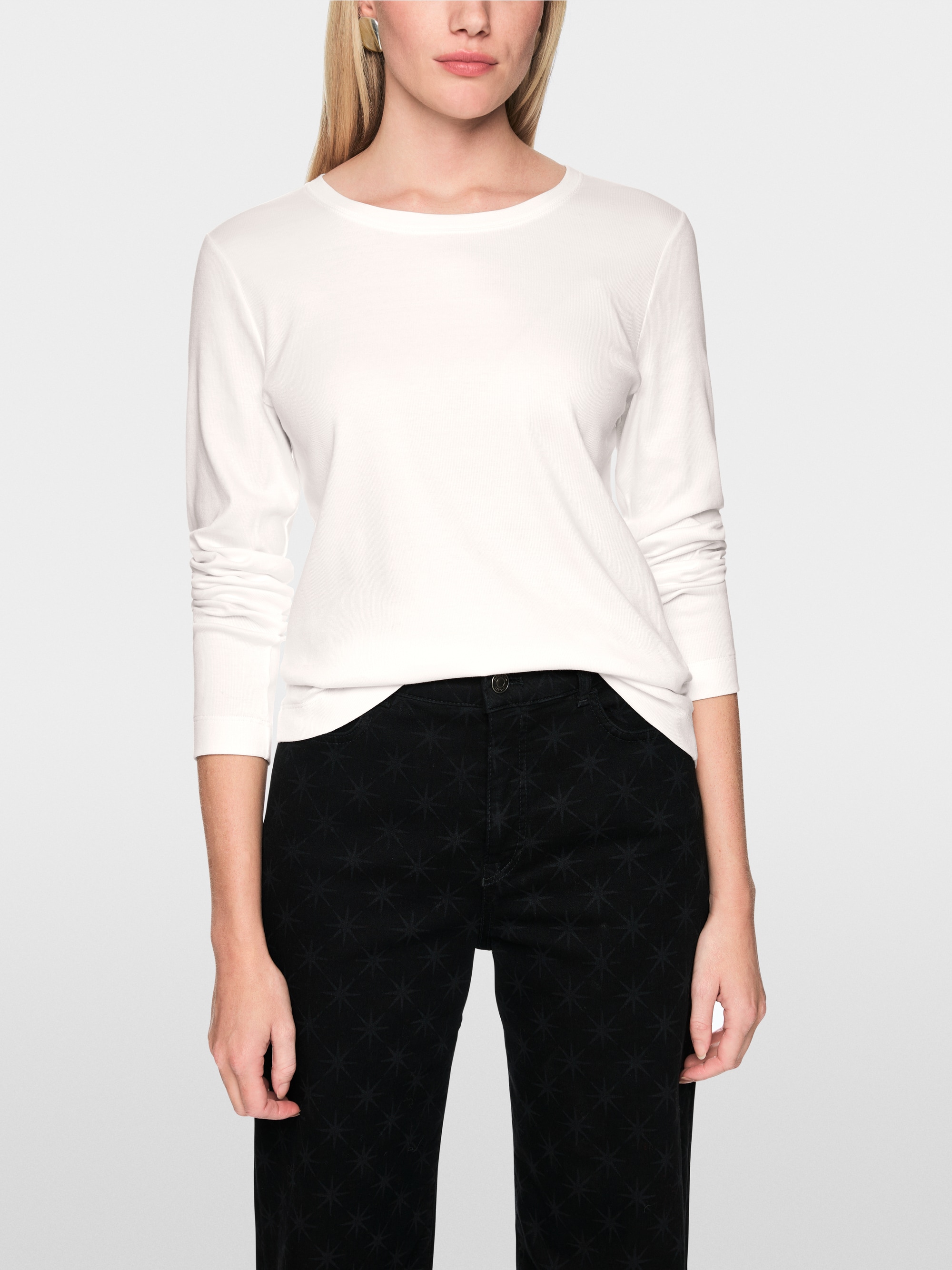Klassisches Langarmshirt unifarben