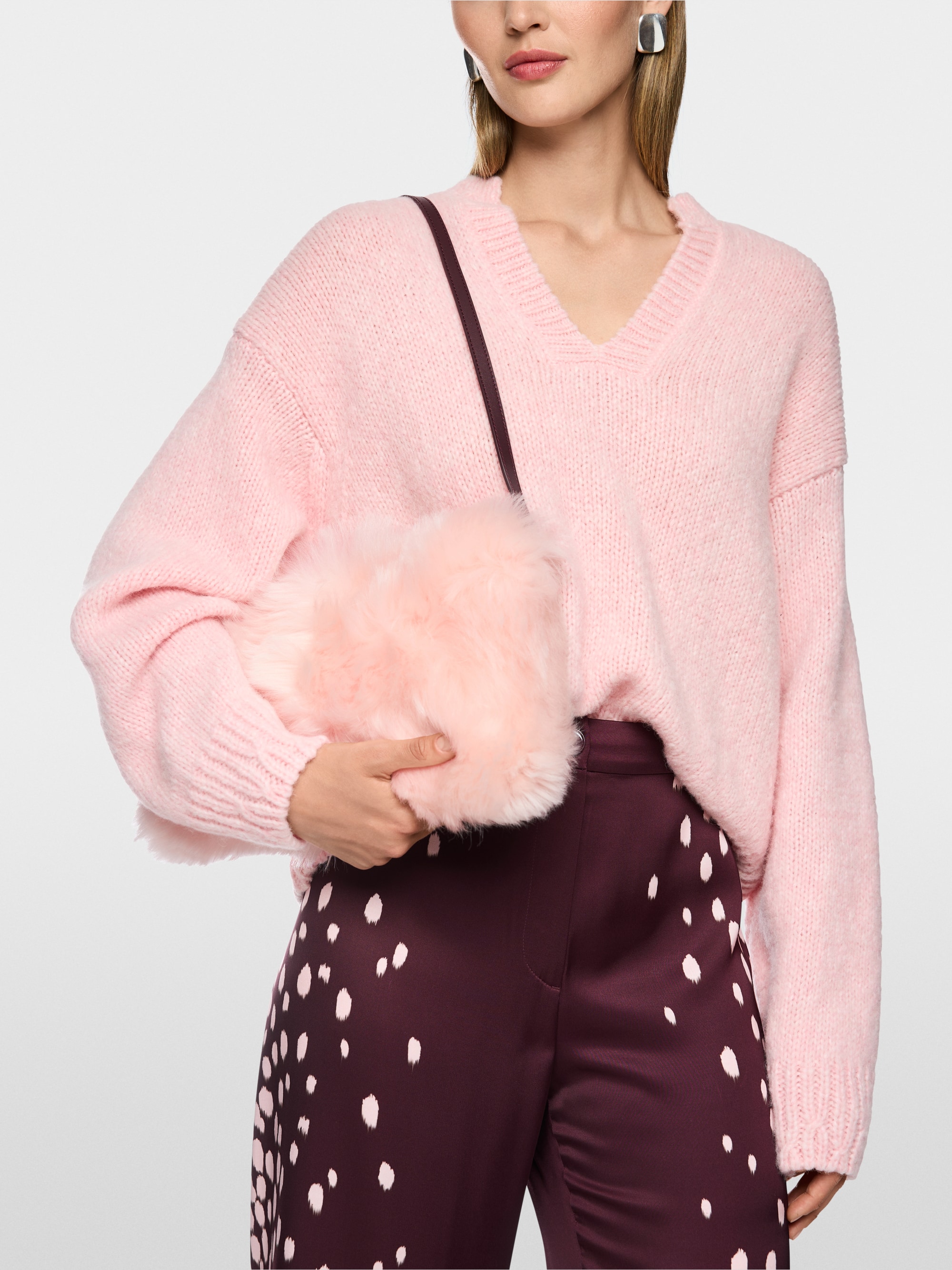 Shearling shoulder bag