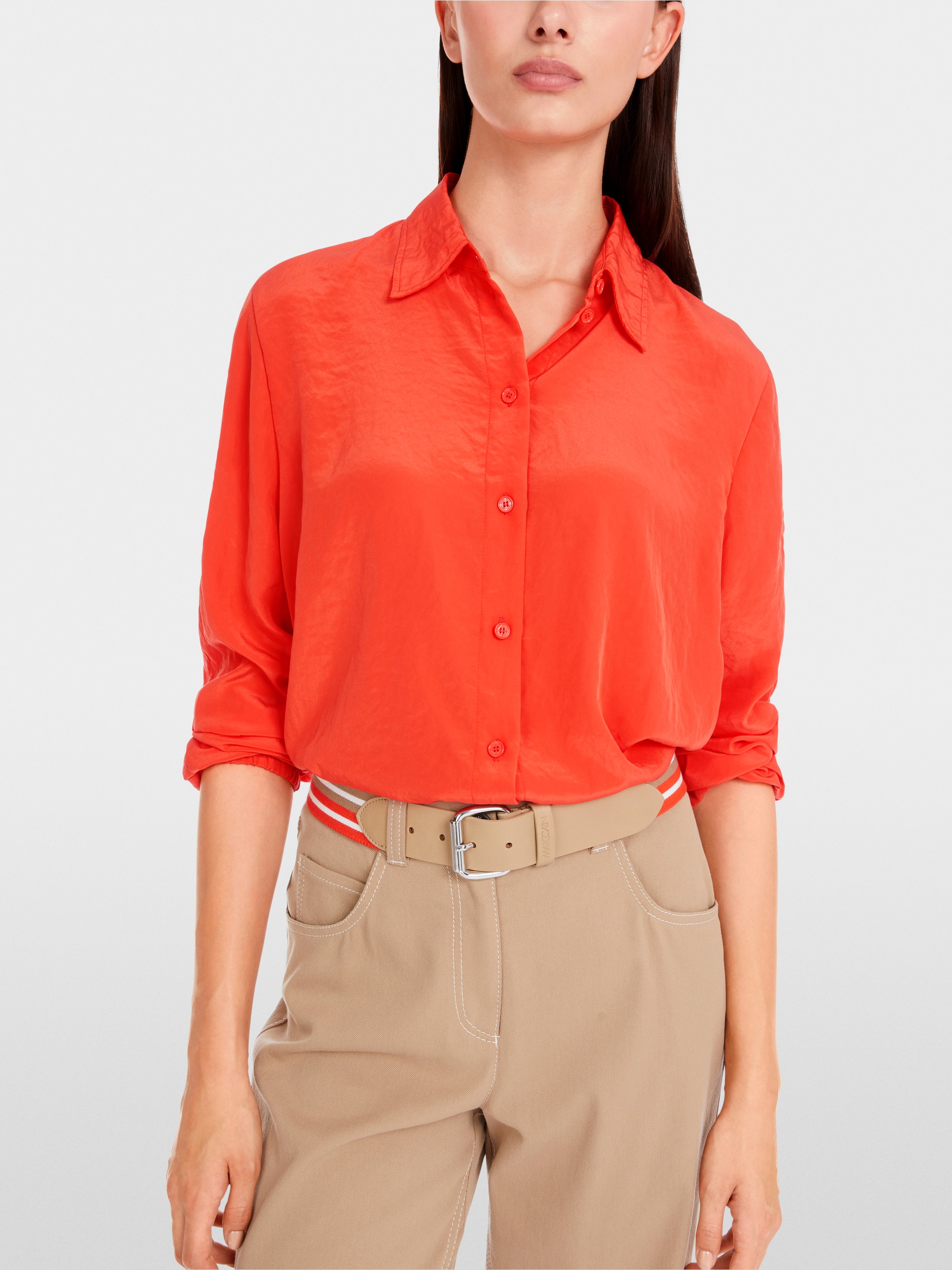 Leichte Hemdbluse in Uni