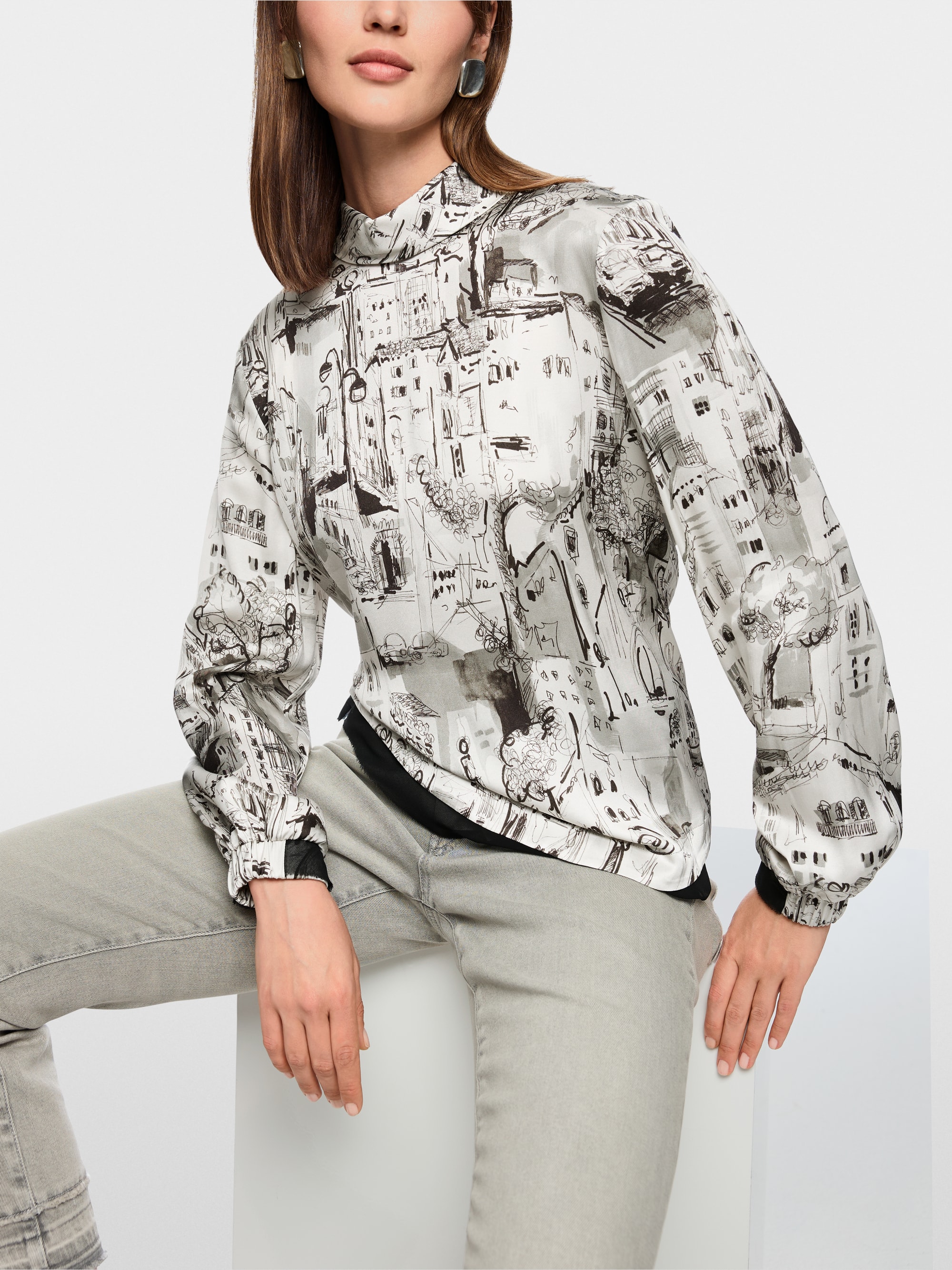 Blouse with CITY print
