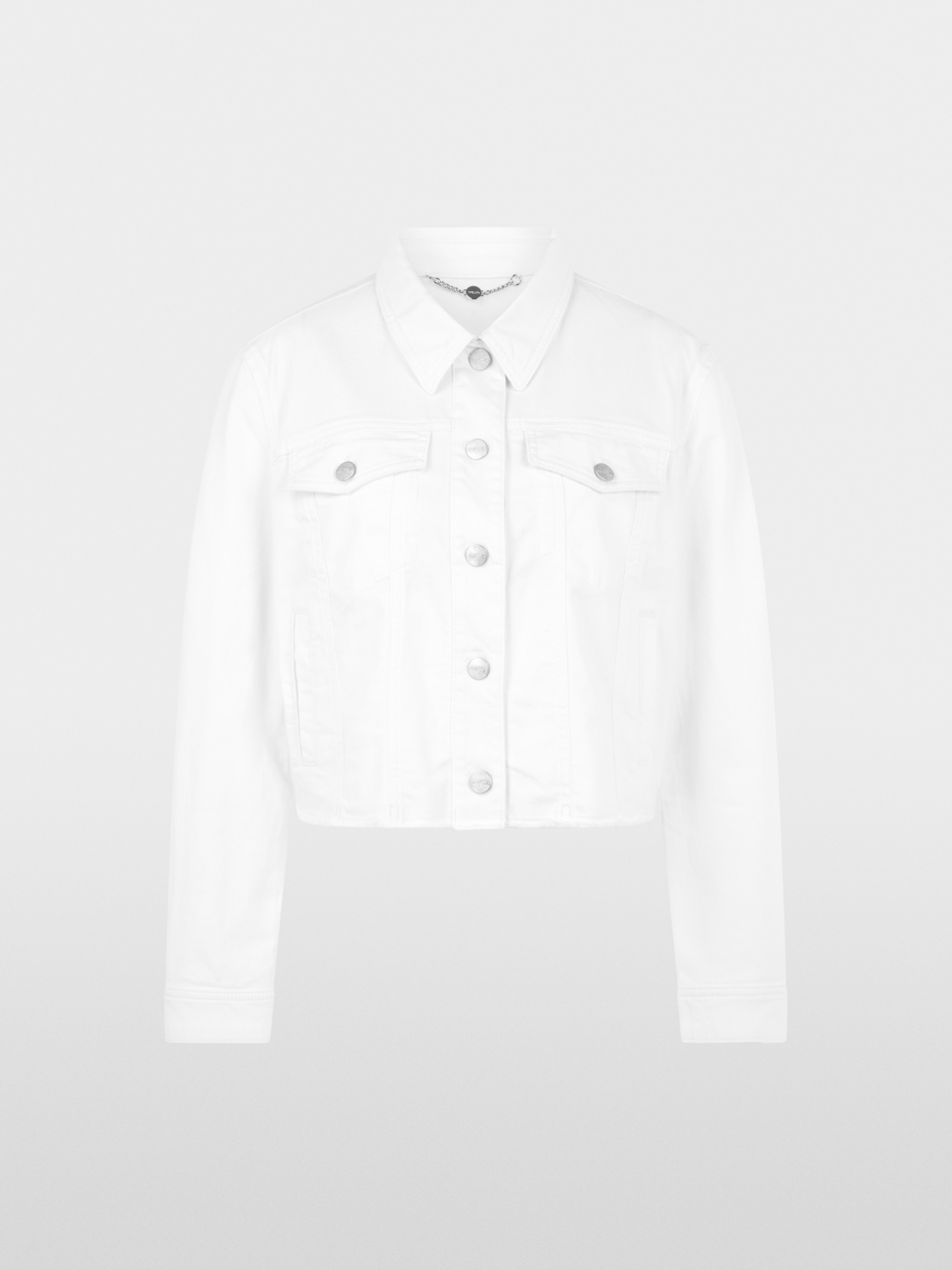 Short denim jacket in stretch cotton