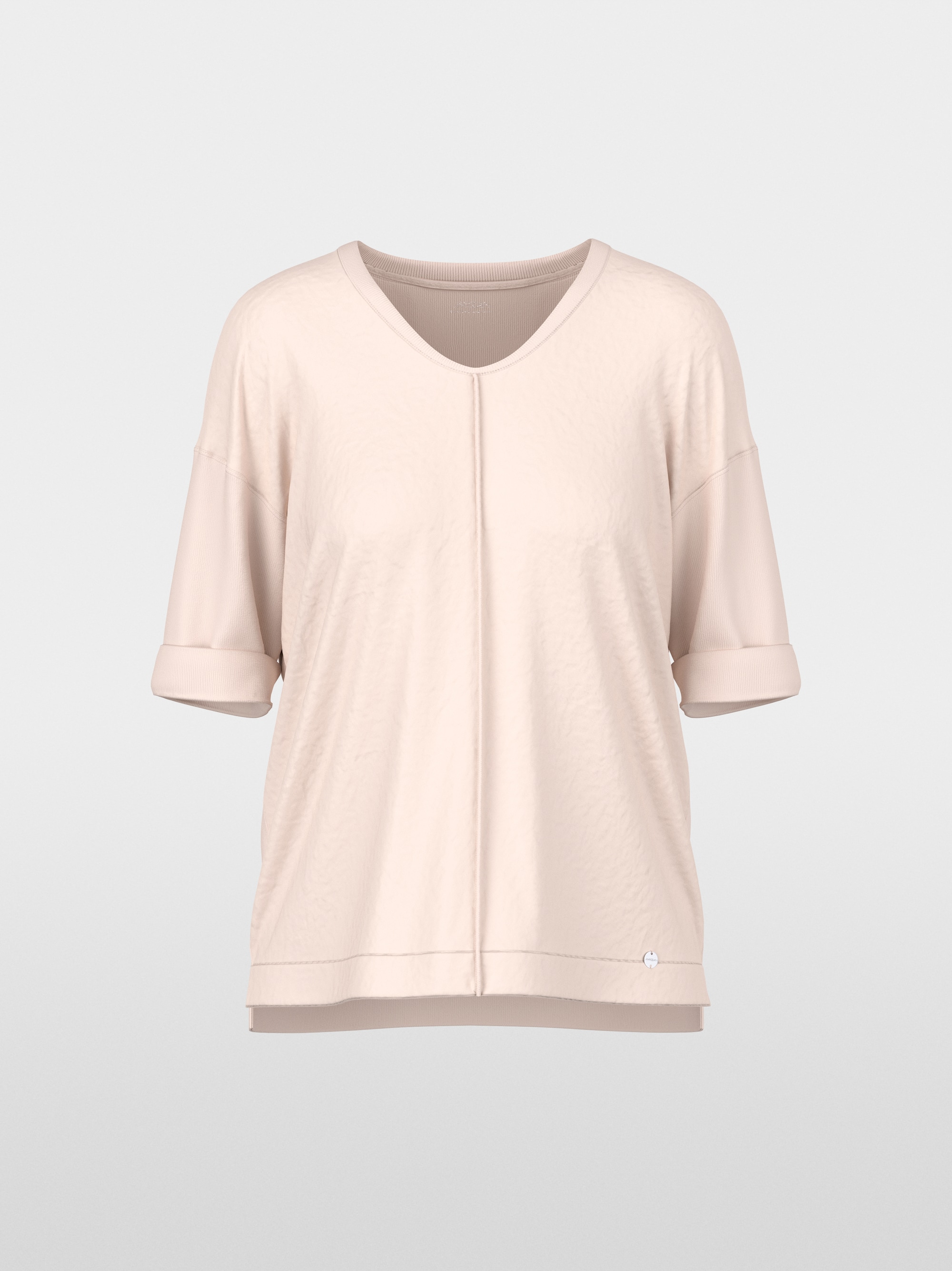 Wide blouse in material mix