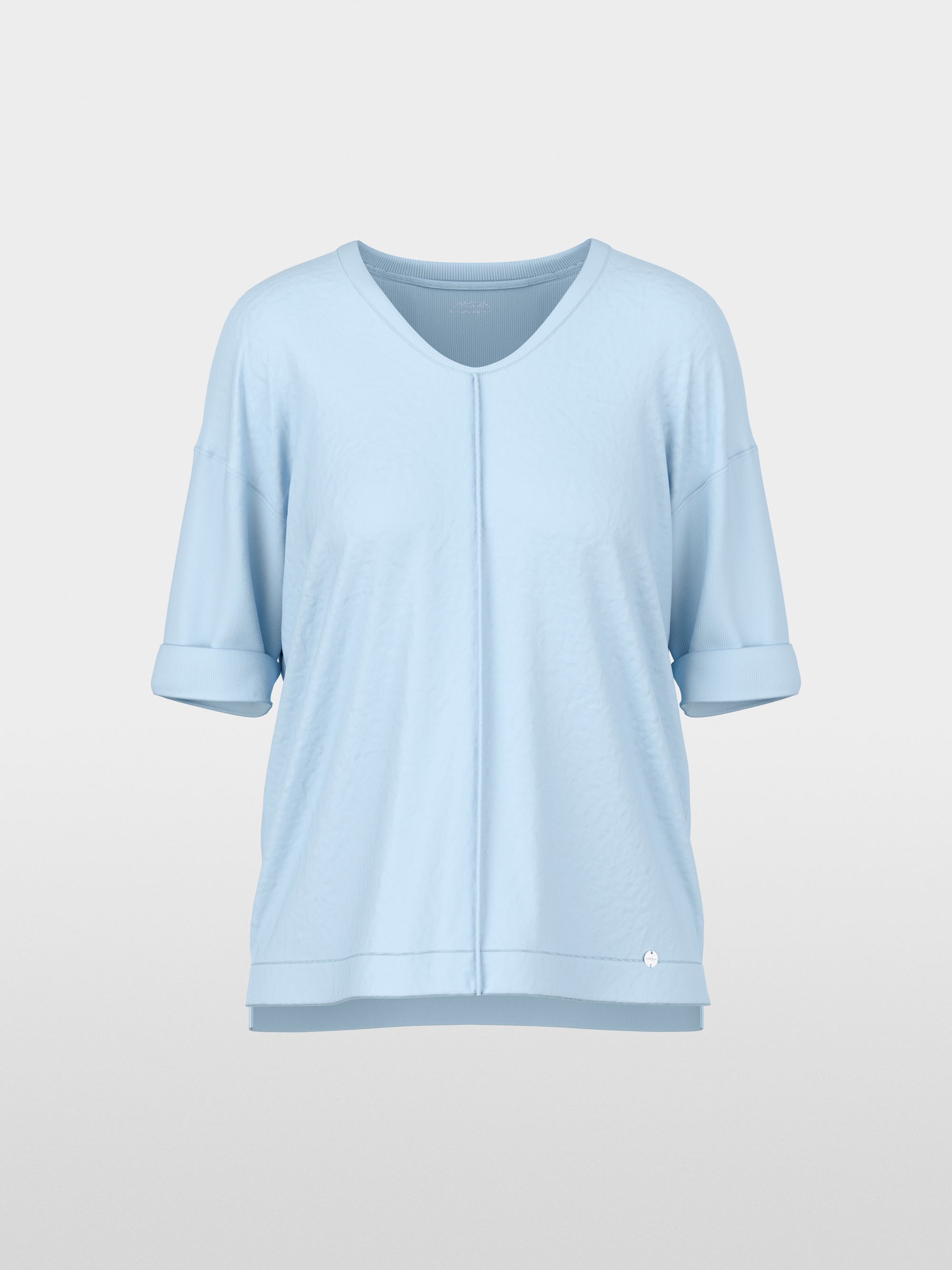 Wide blouse in material mix