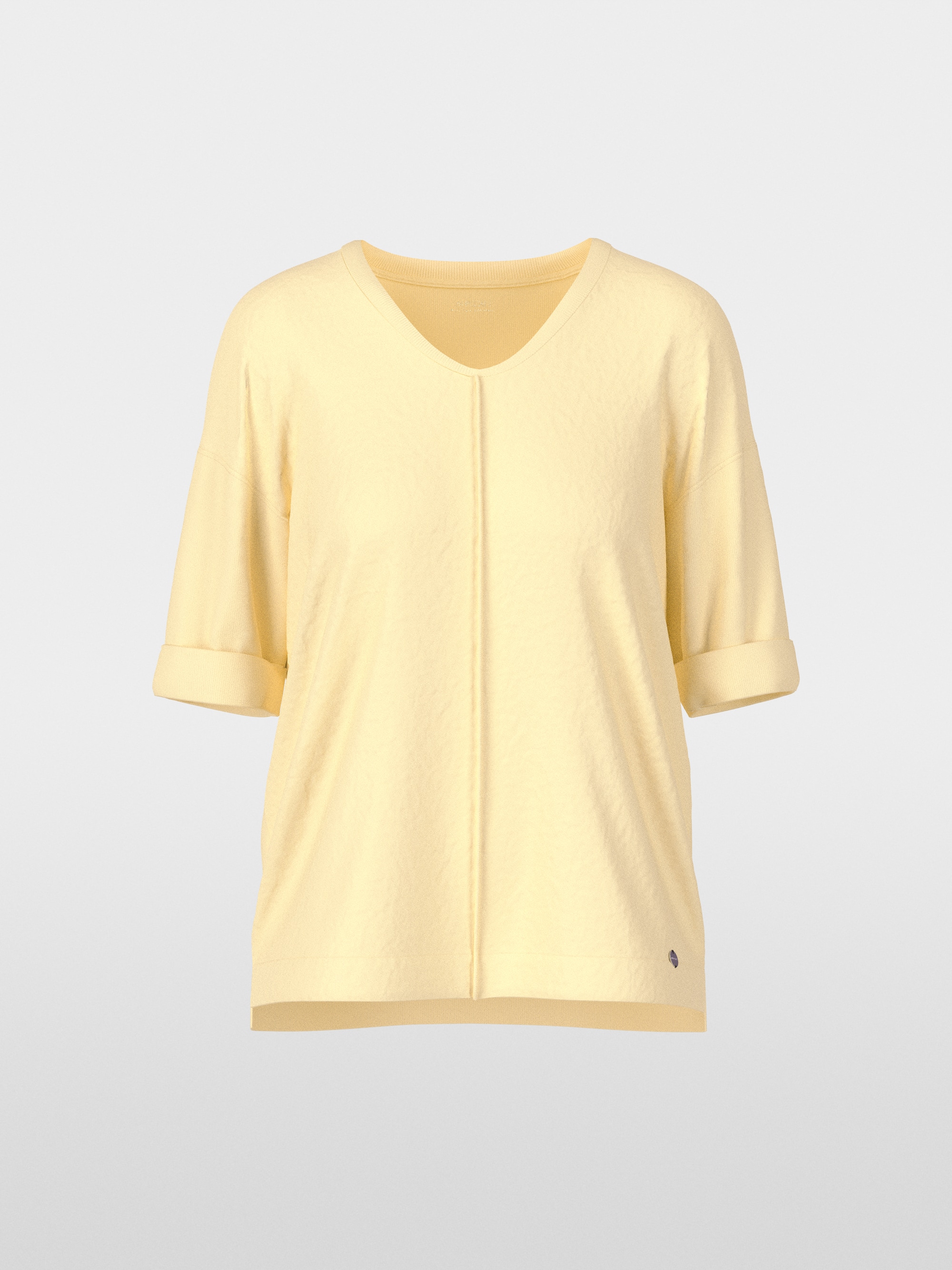 Wide blouse in material mix