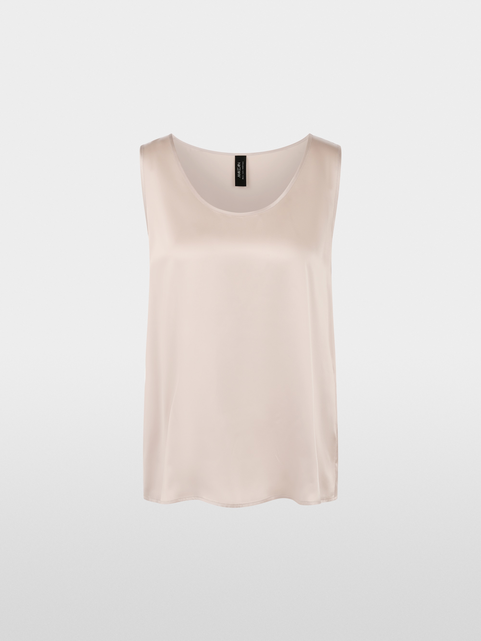 Zijden top met ronde hals