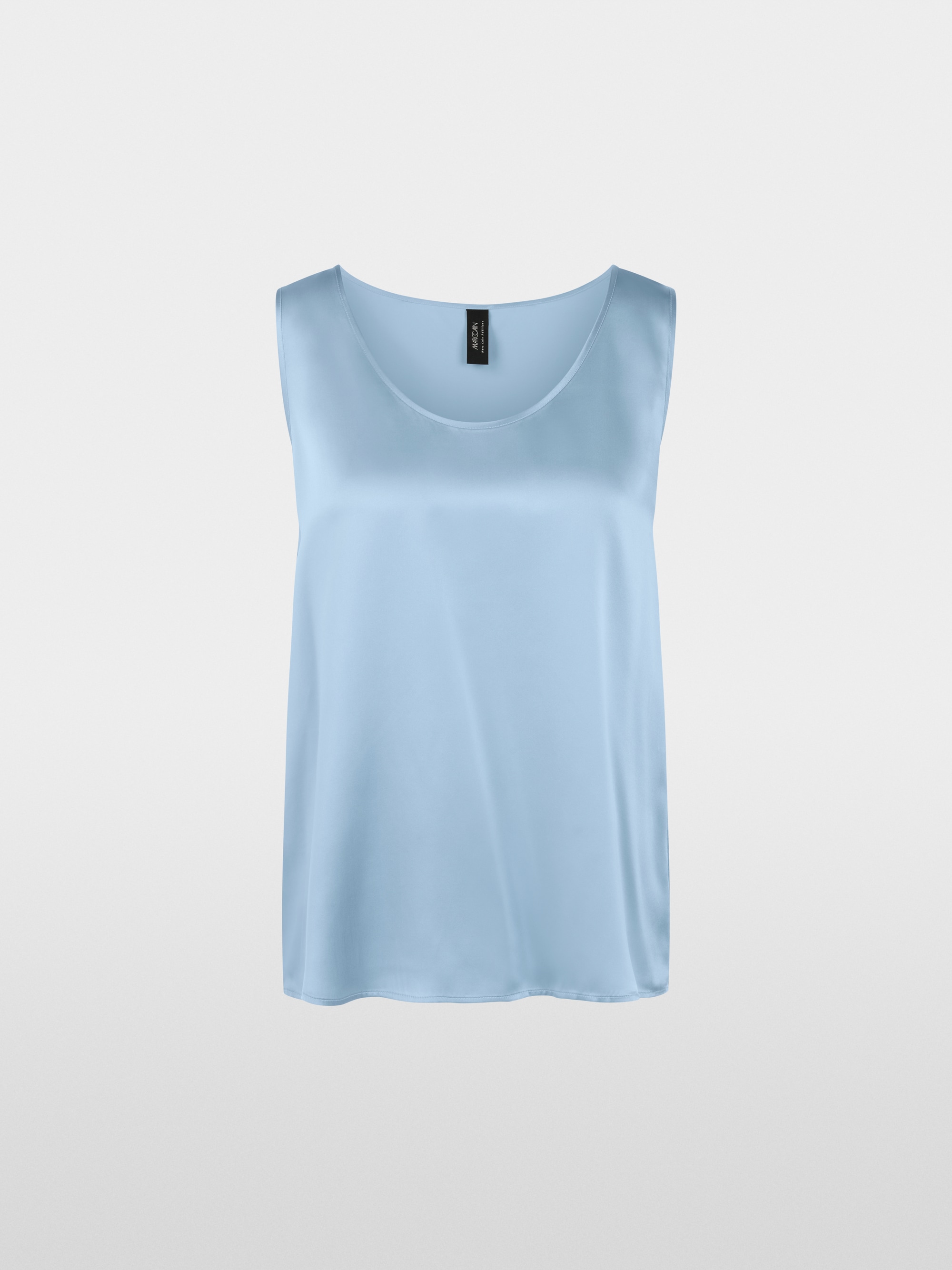 Zijden top met ronde hals