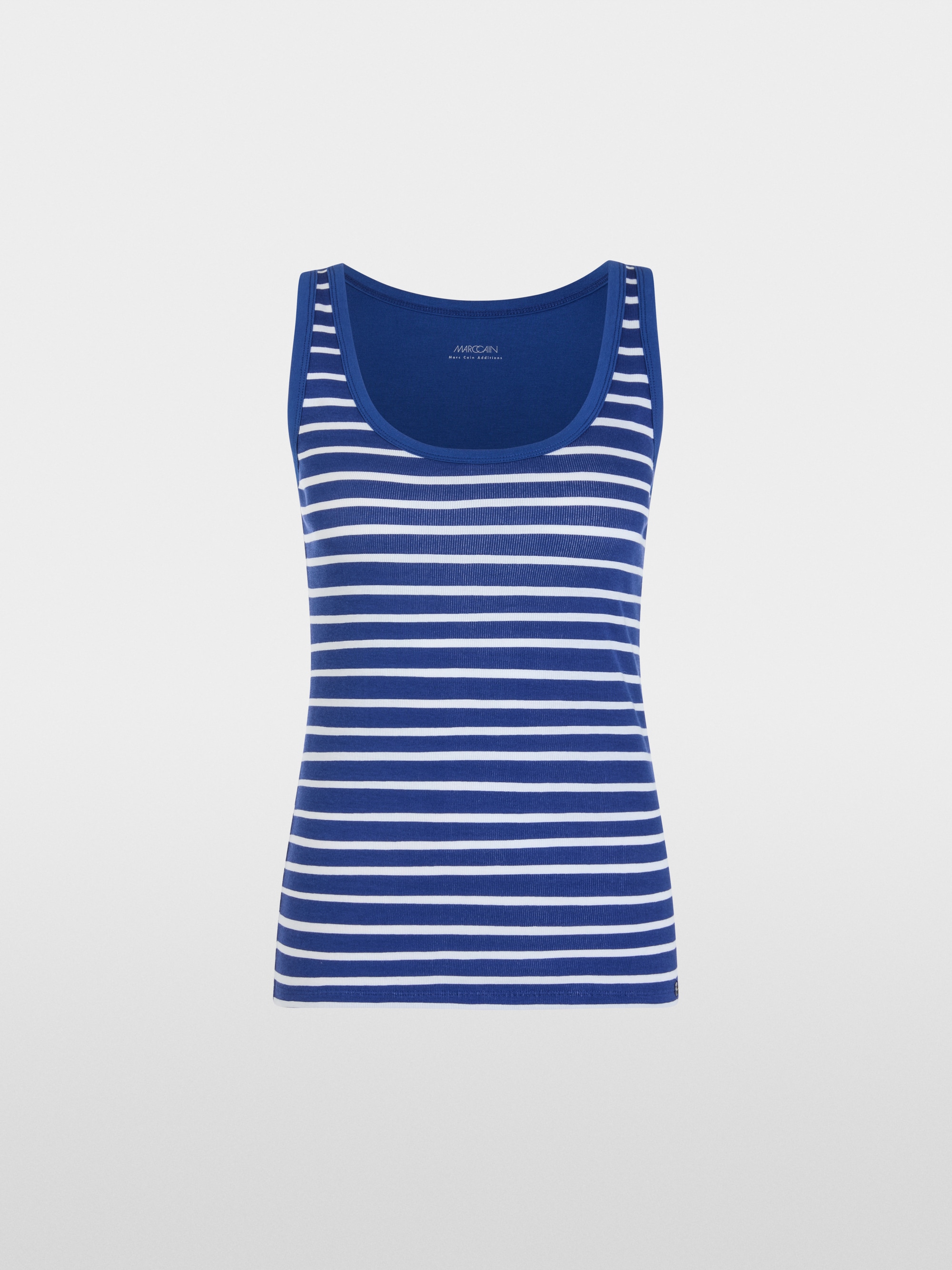 Stretch cotton top with striped pattern