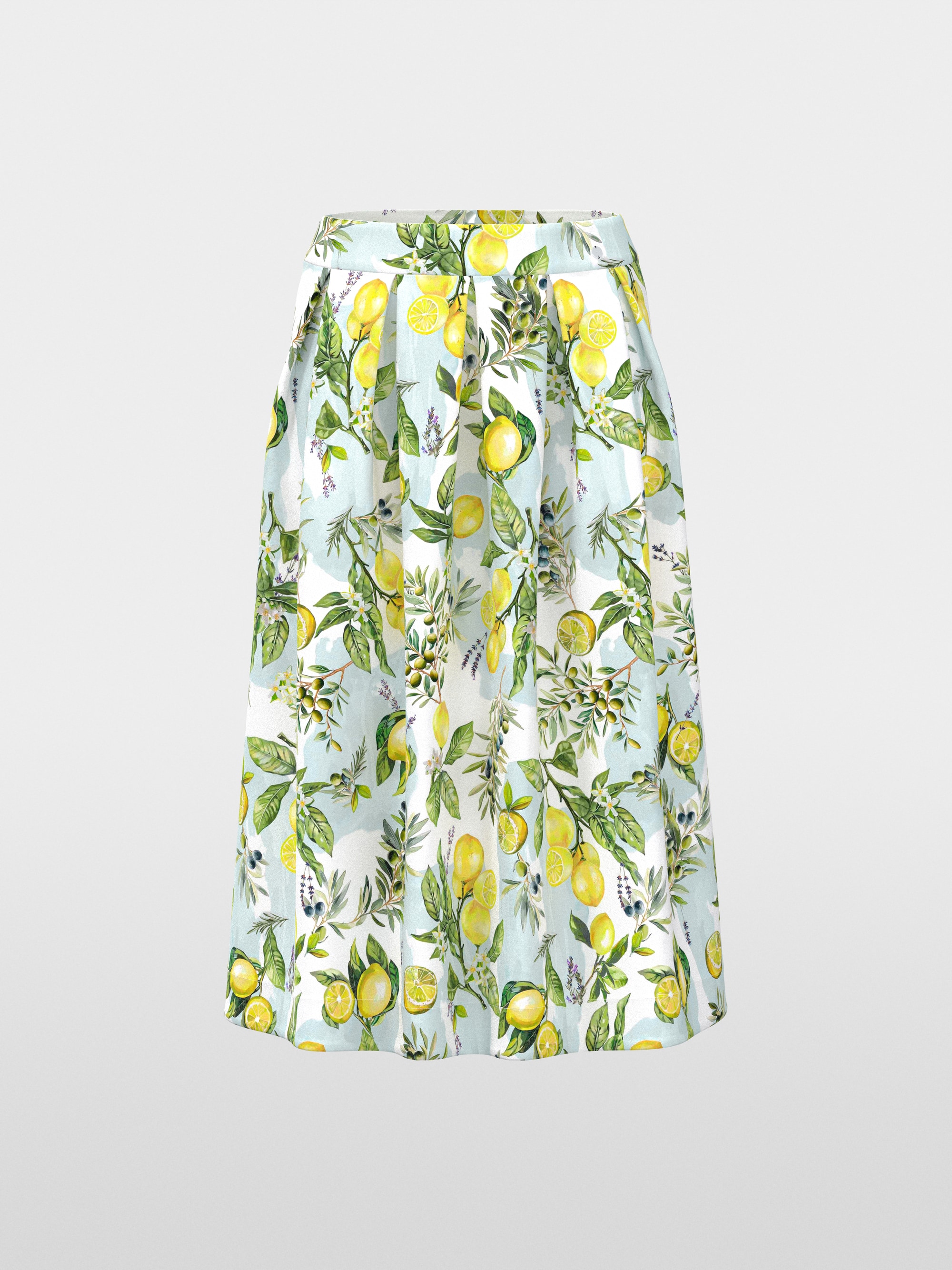 Cotton skirt with lemon print