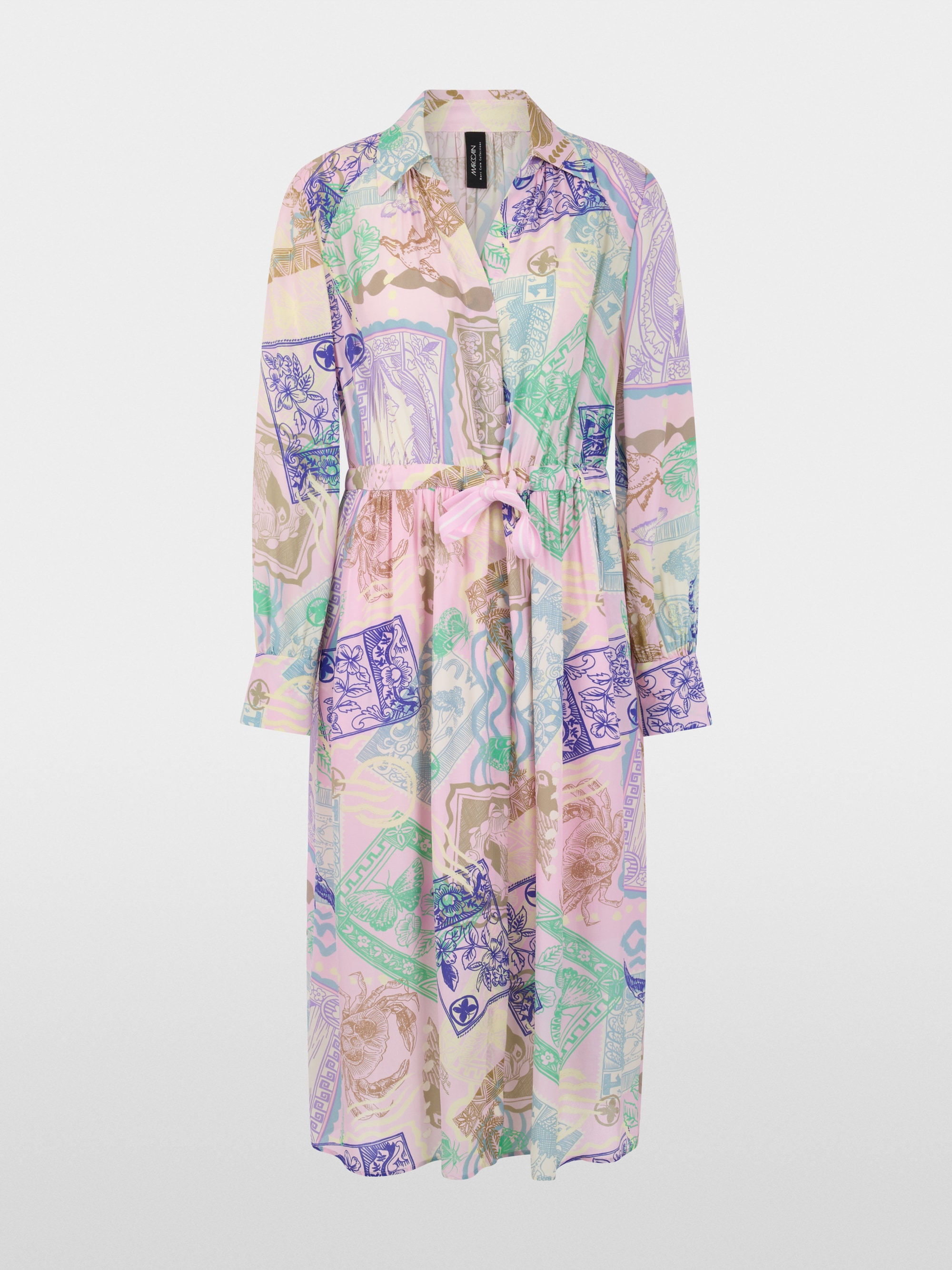 Midi dress with stamp print