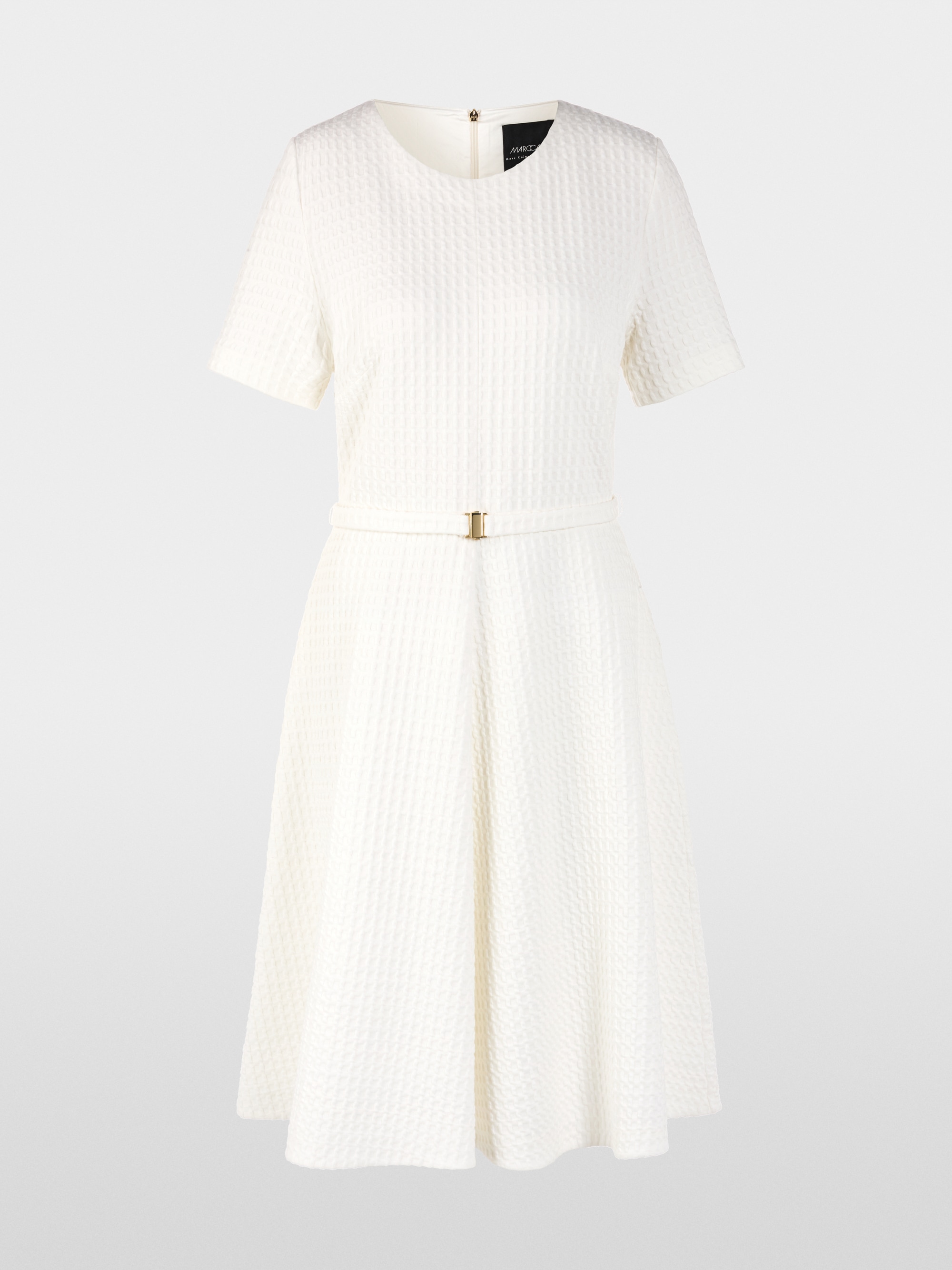 Robe mi-longue en piqué gaufré