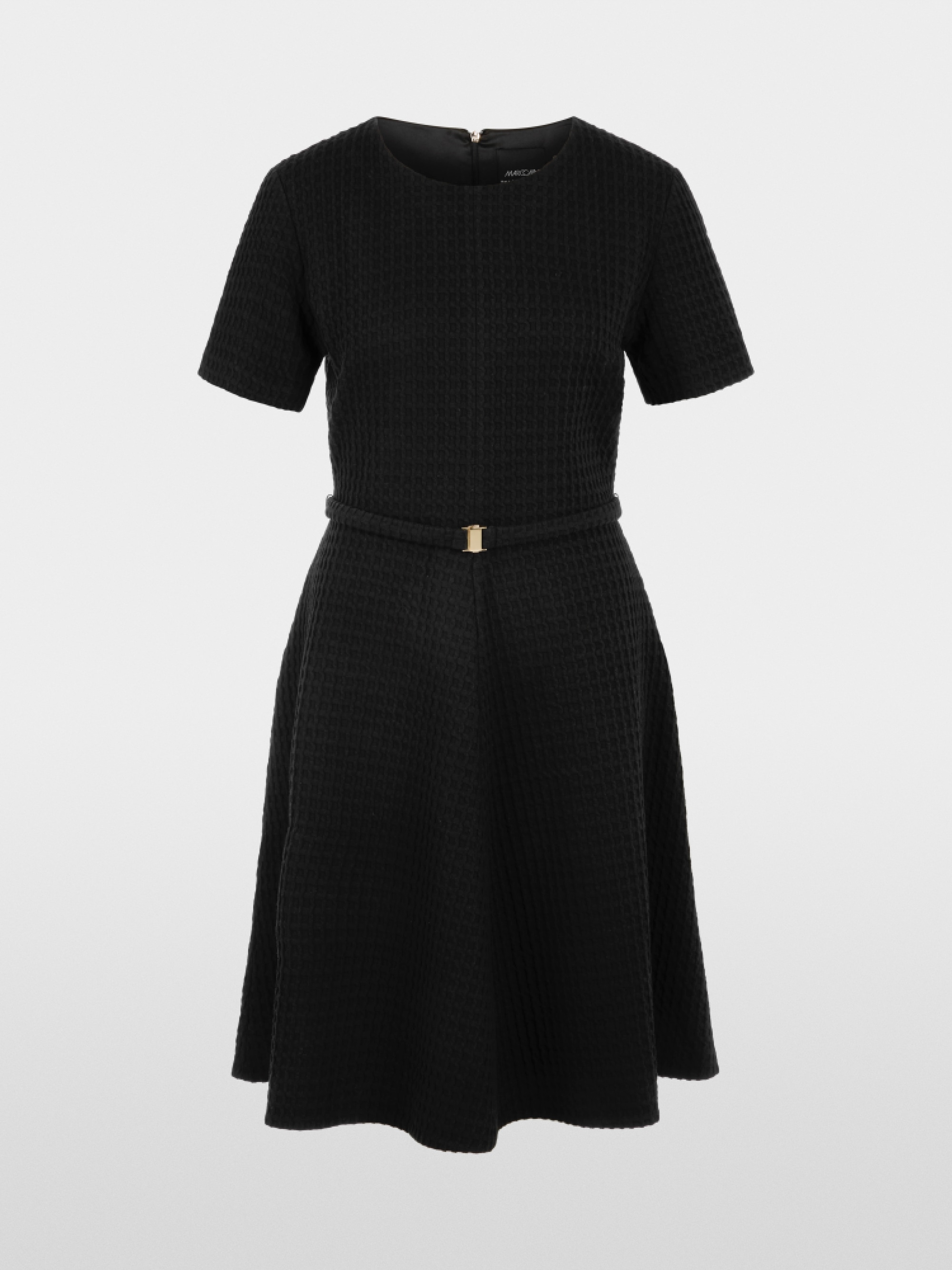 Knee-length waffle piqué dress