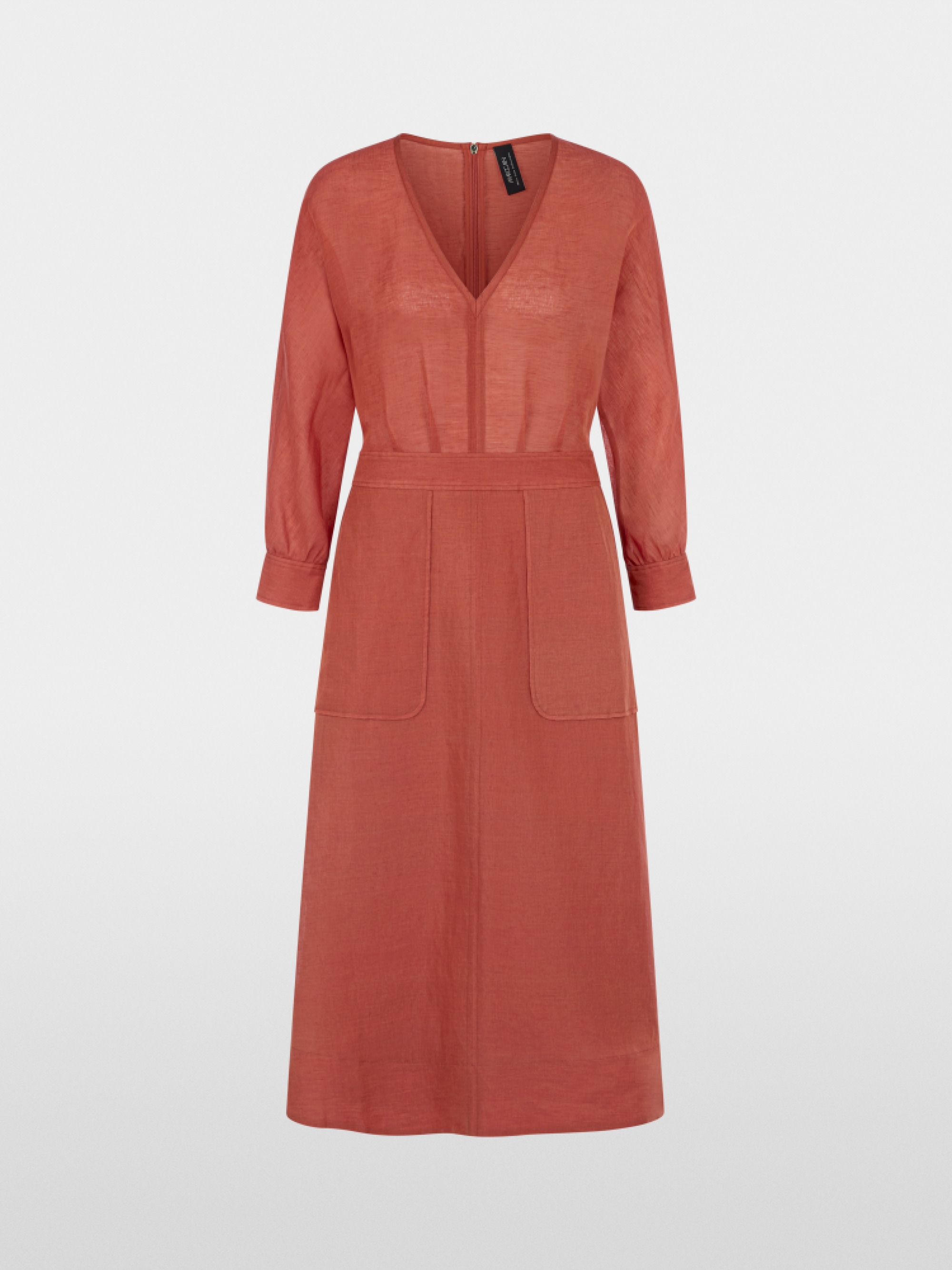 Maxi dress in linen and silk