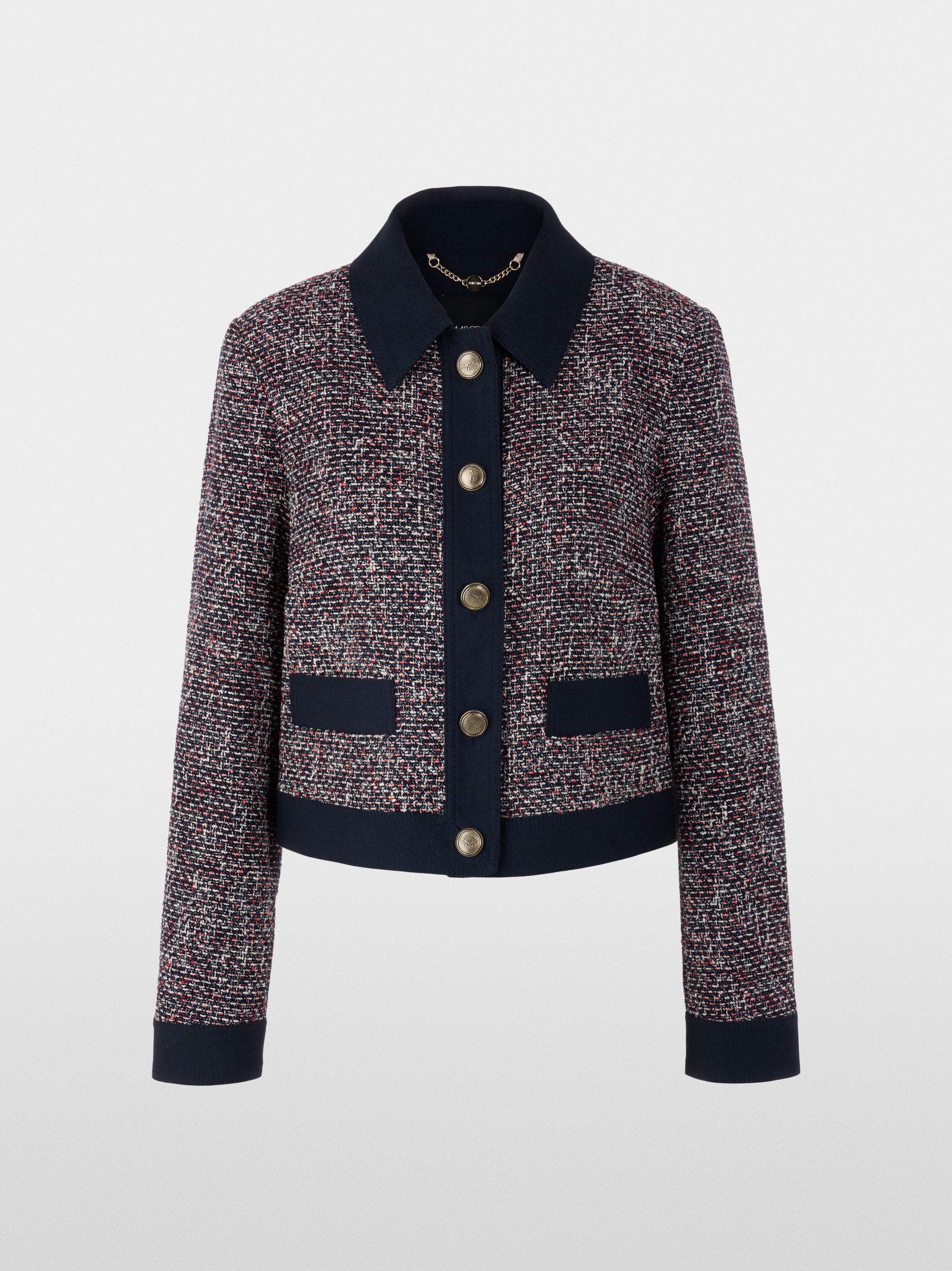 Veste en tweed avec détails en denim