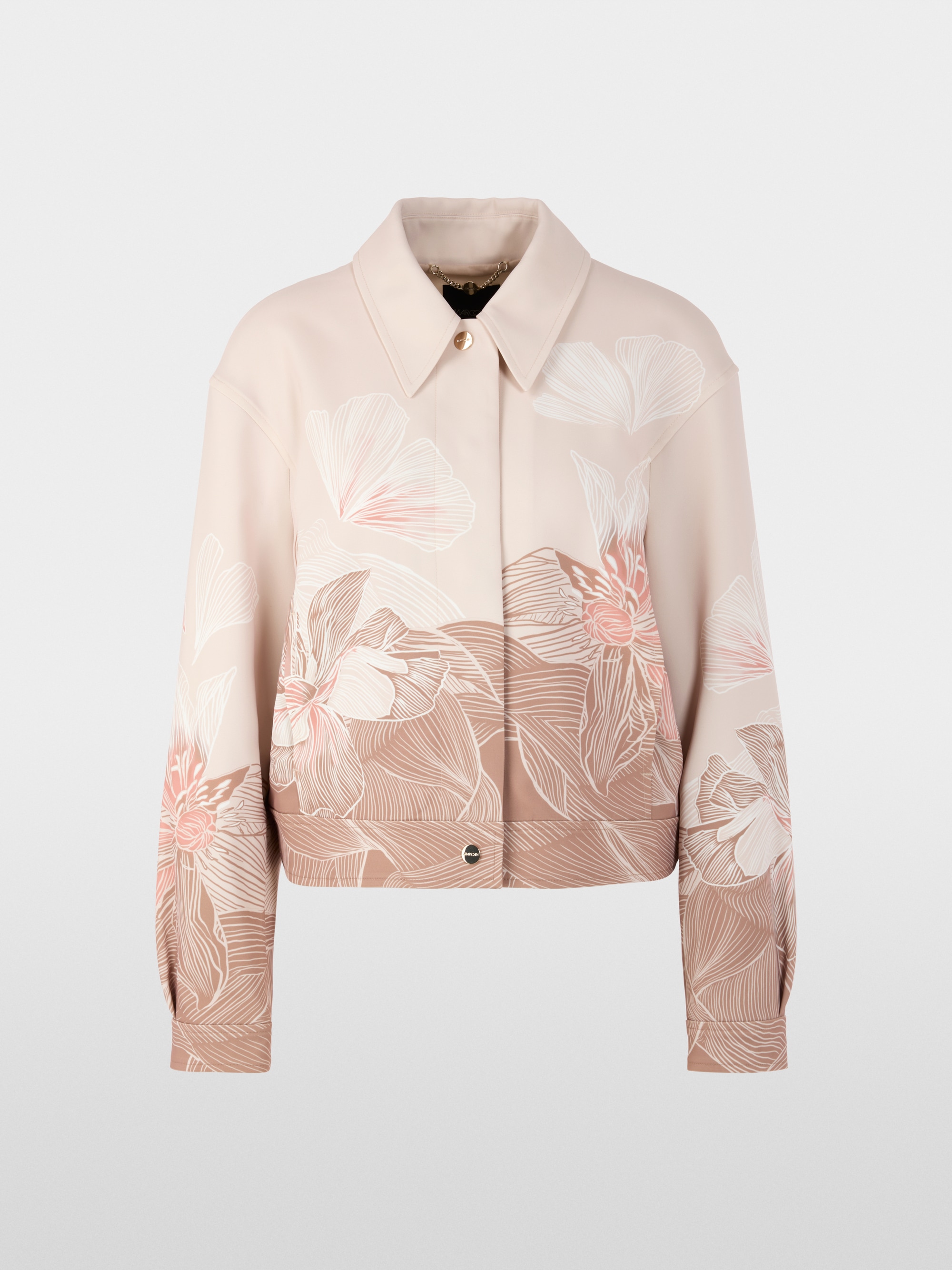 Jacket with print and shirt collar