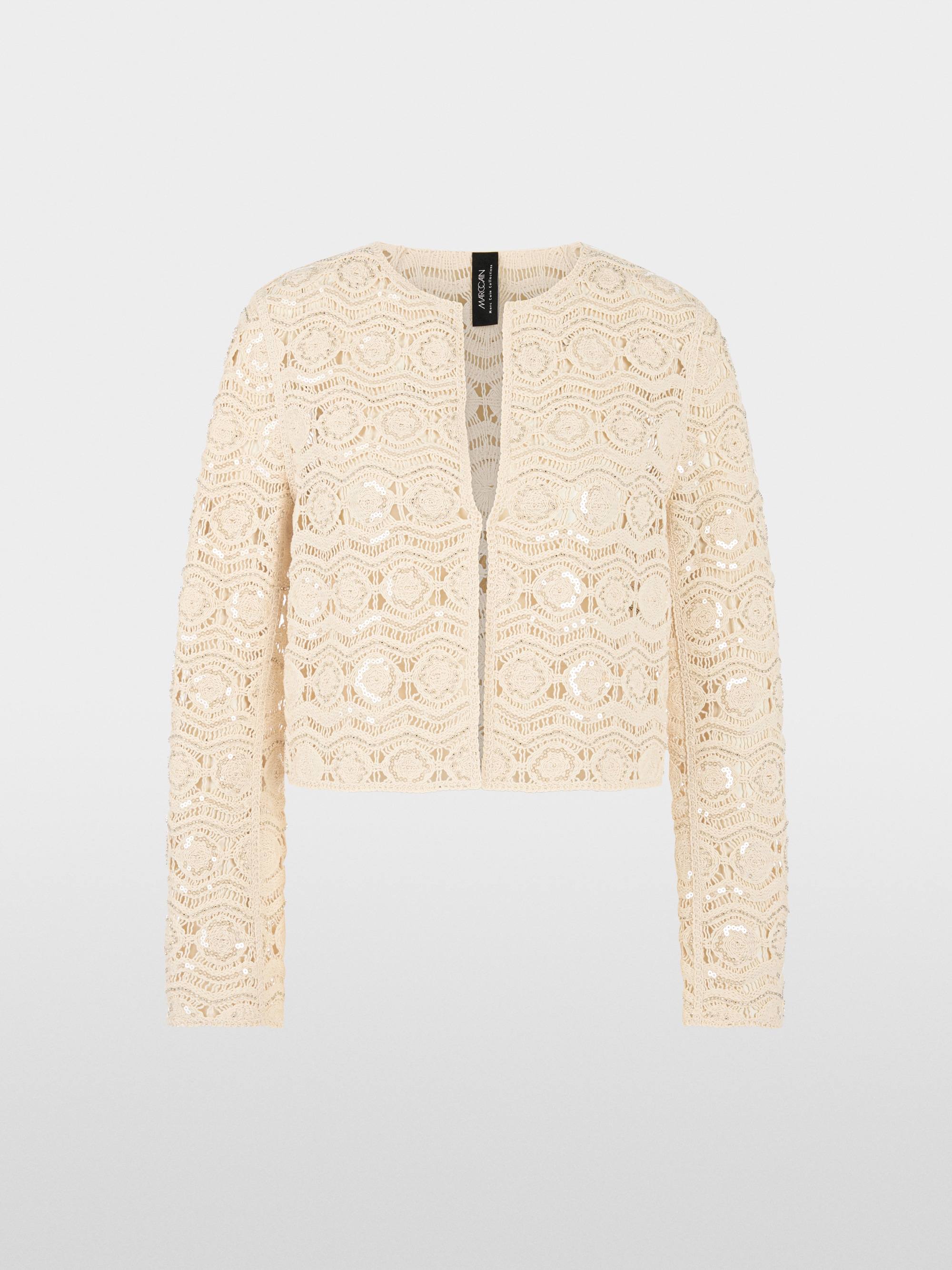 Openwork jacket with mini beads