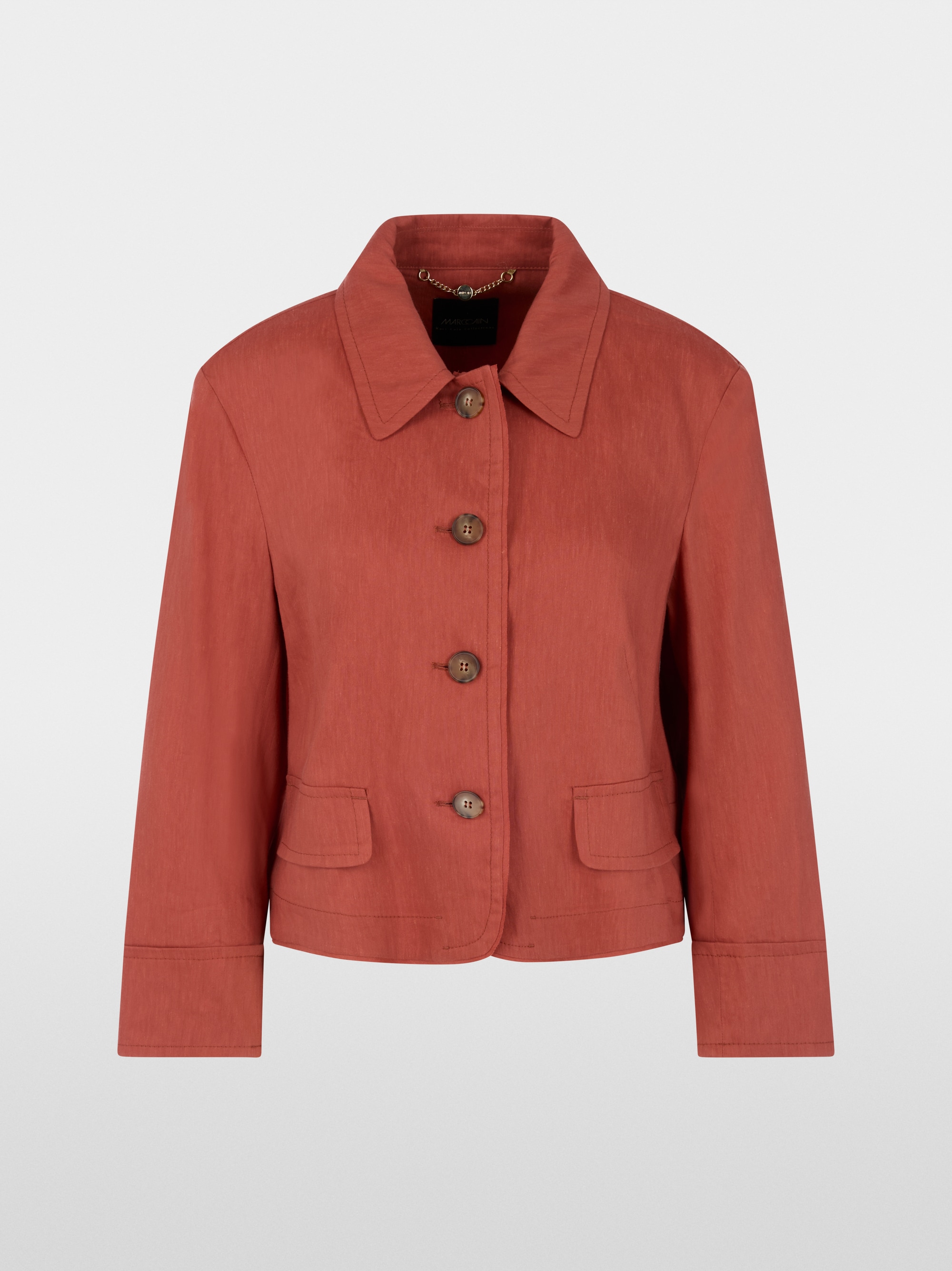 Veste courte en lin et viscose