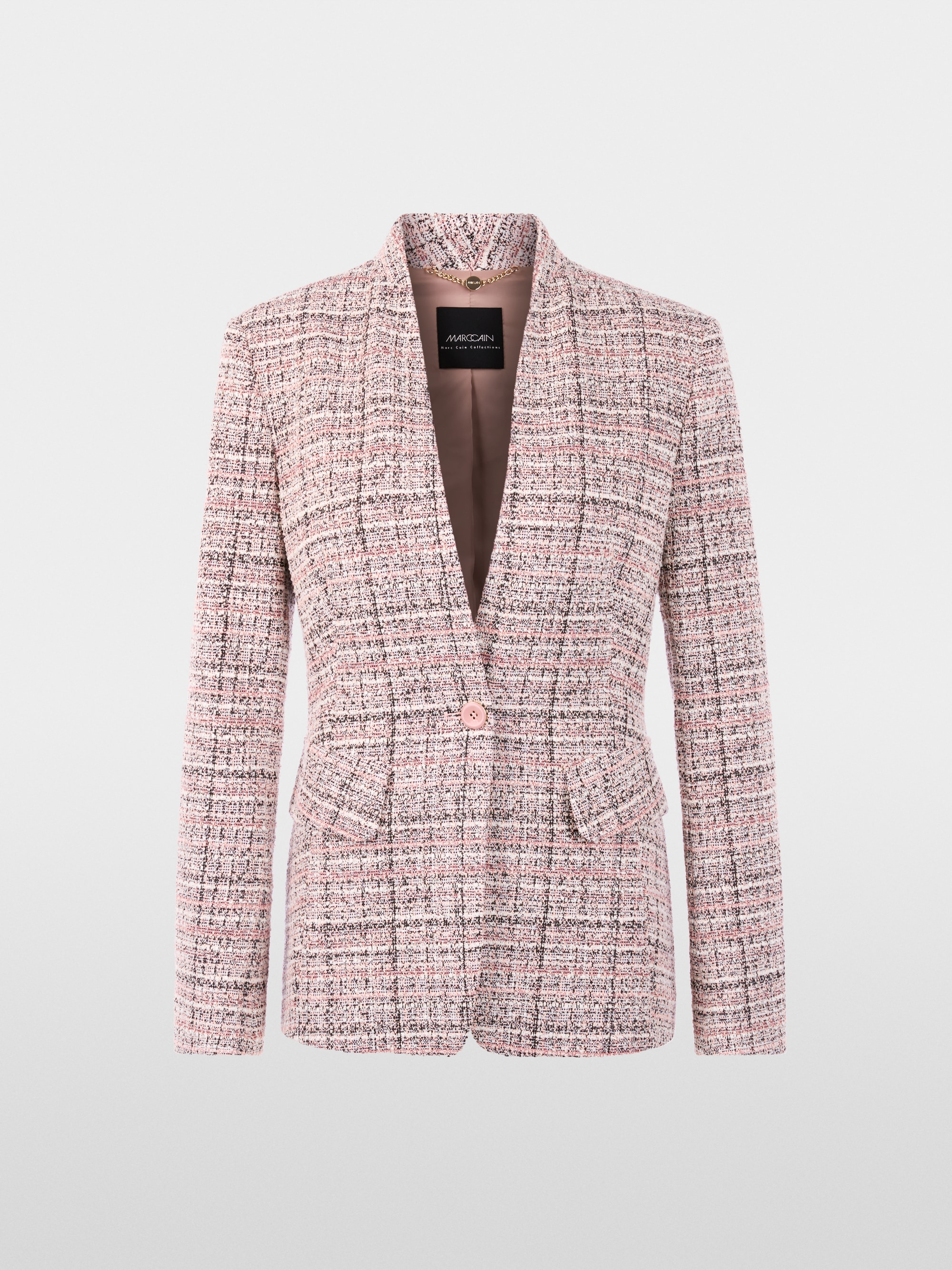 Fitted collarless blazer