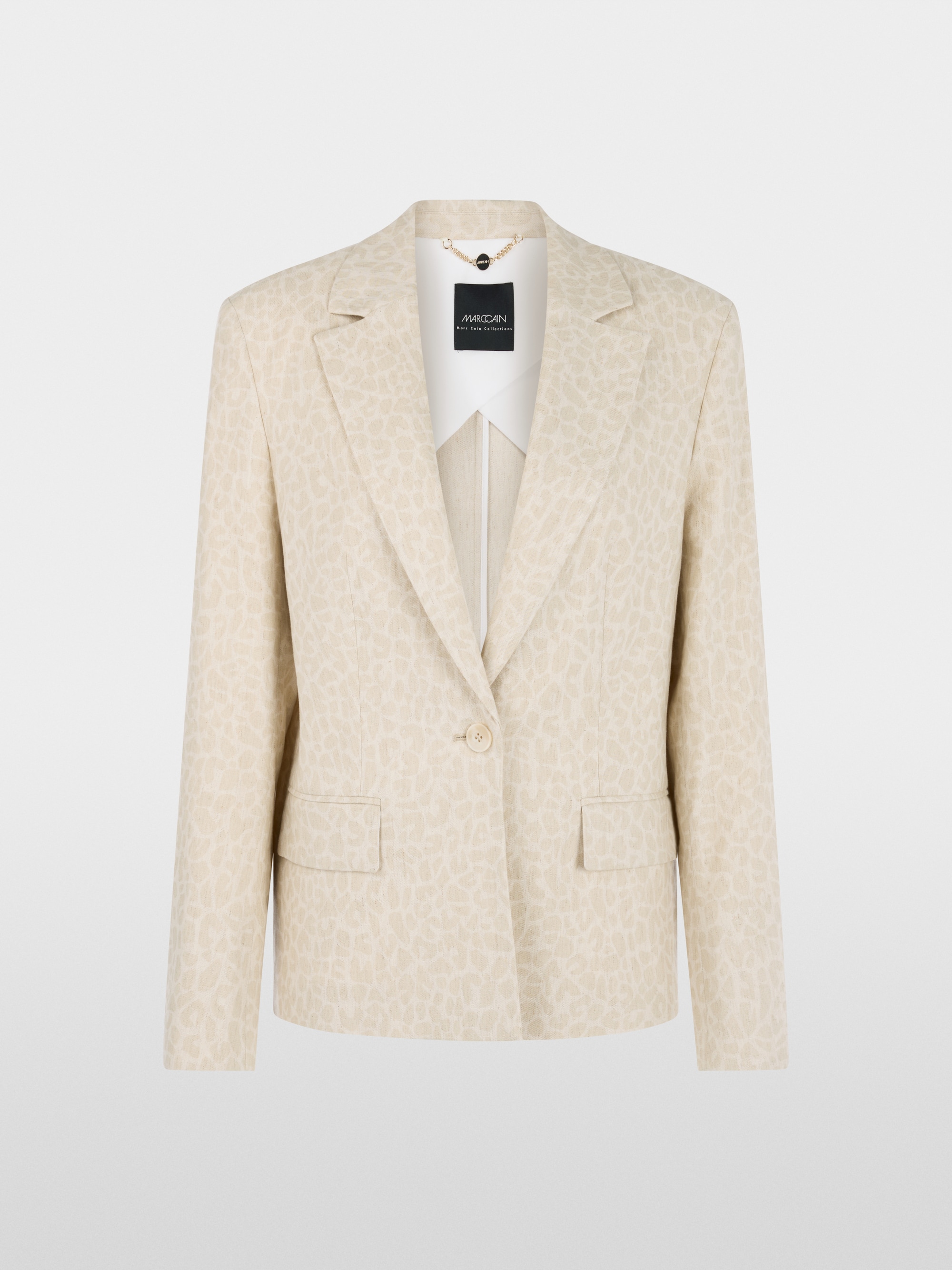 Blazer with subtle leopard print