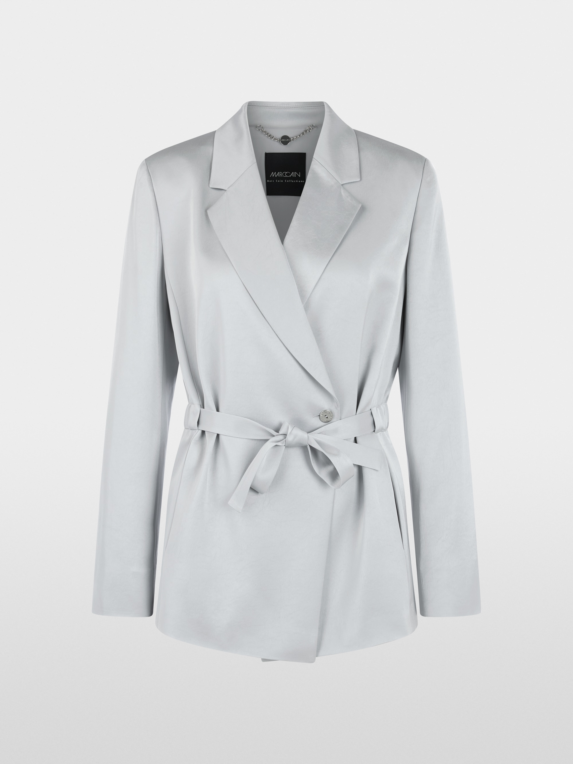 Elegant wrap blazer with waist belt