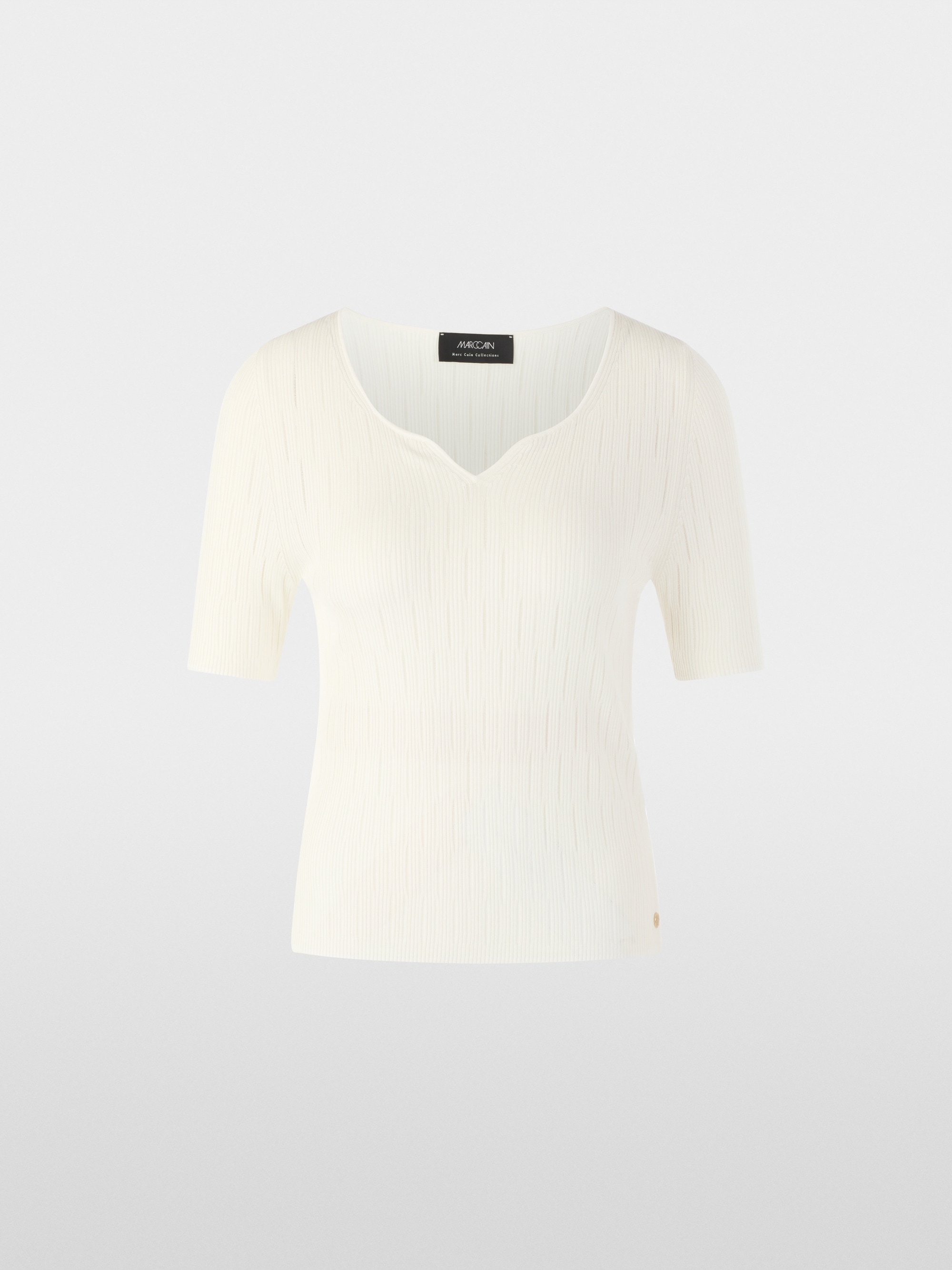 Short-sleeved viscose stretch sweater