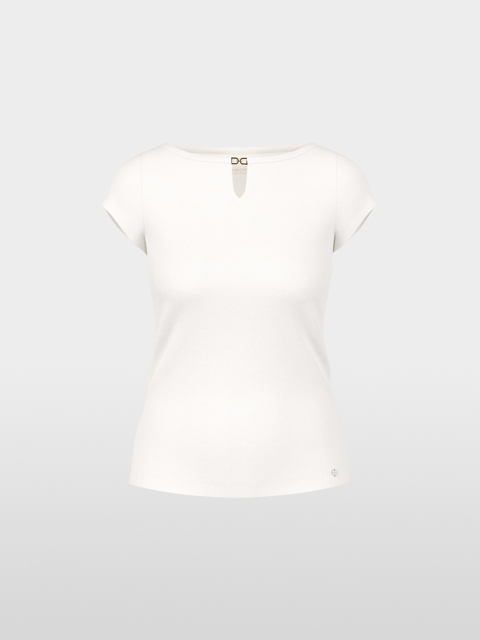 Stretch cotton shirt with cut-out