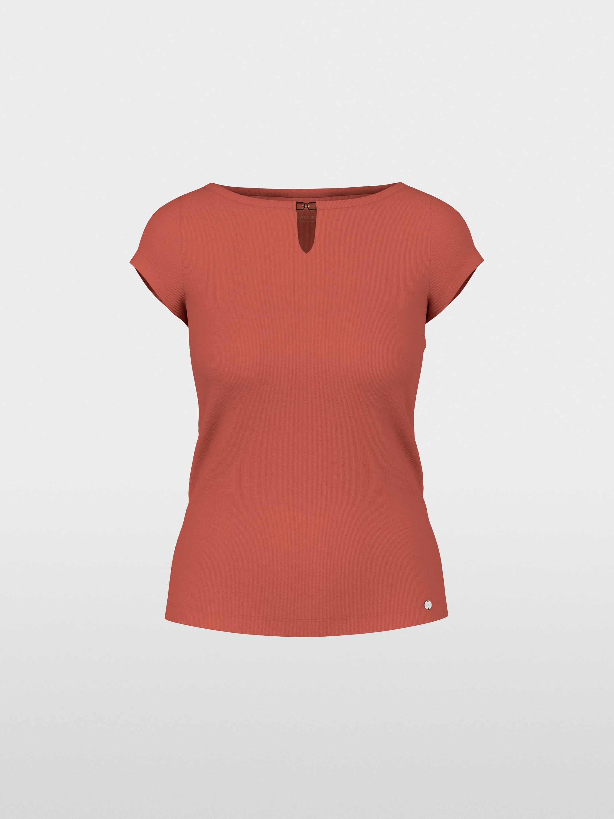 Stretch cotton shirt with cut-out