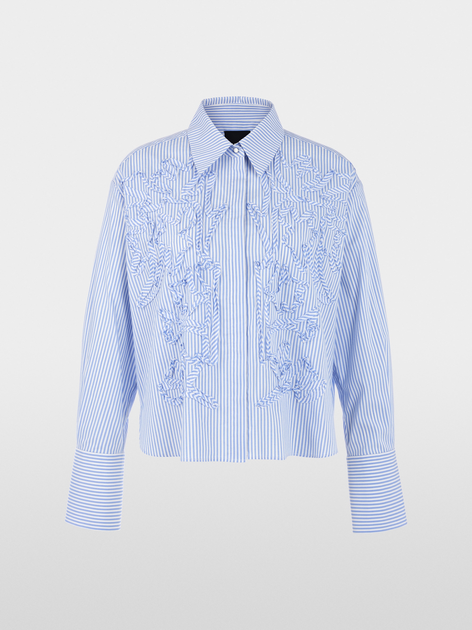 Striped blouse with floral details